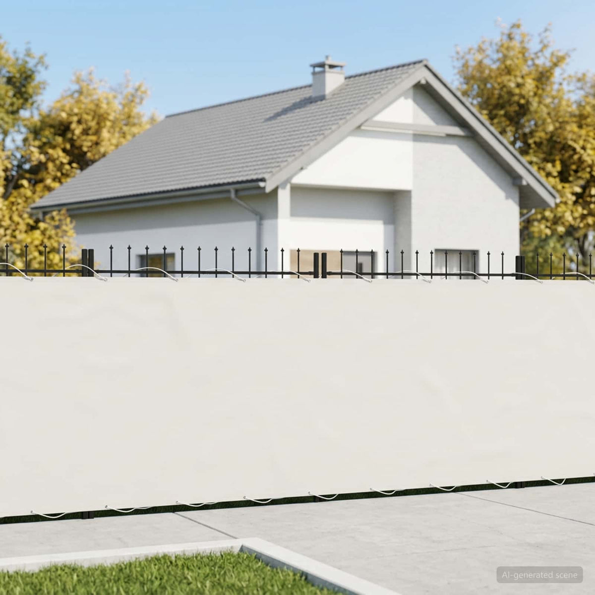 Zaslon za privatnost na balkonu 150 x 800 cm Polyester Bijela