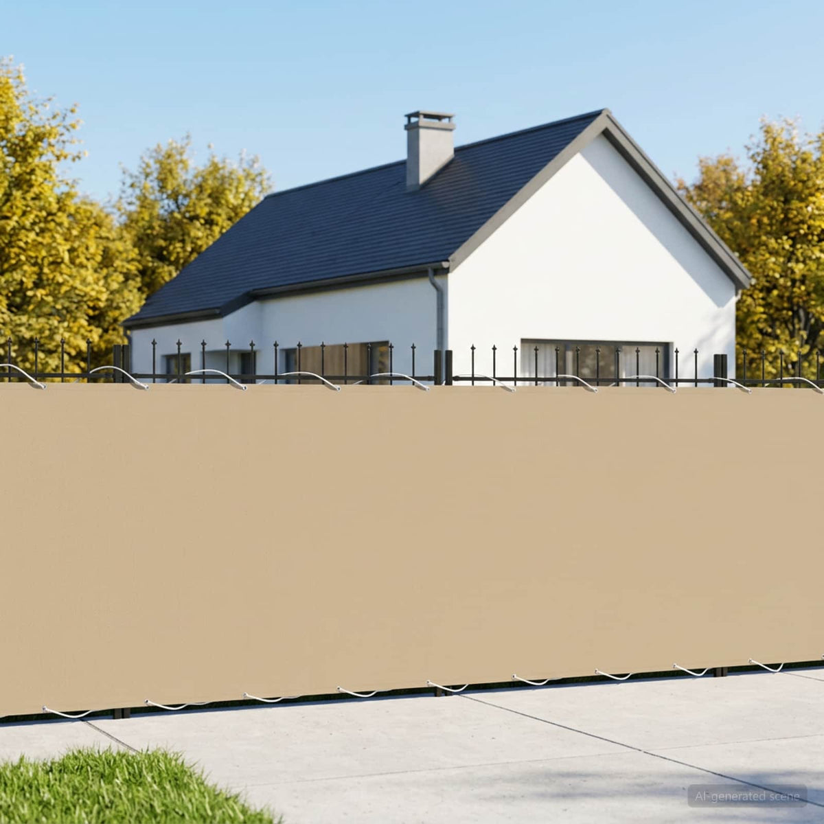 Zaslon za privatnost na balkonu 150 x 600 cm Polyester Bež