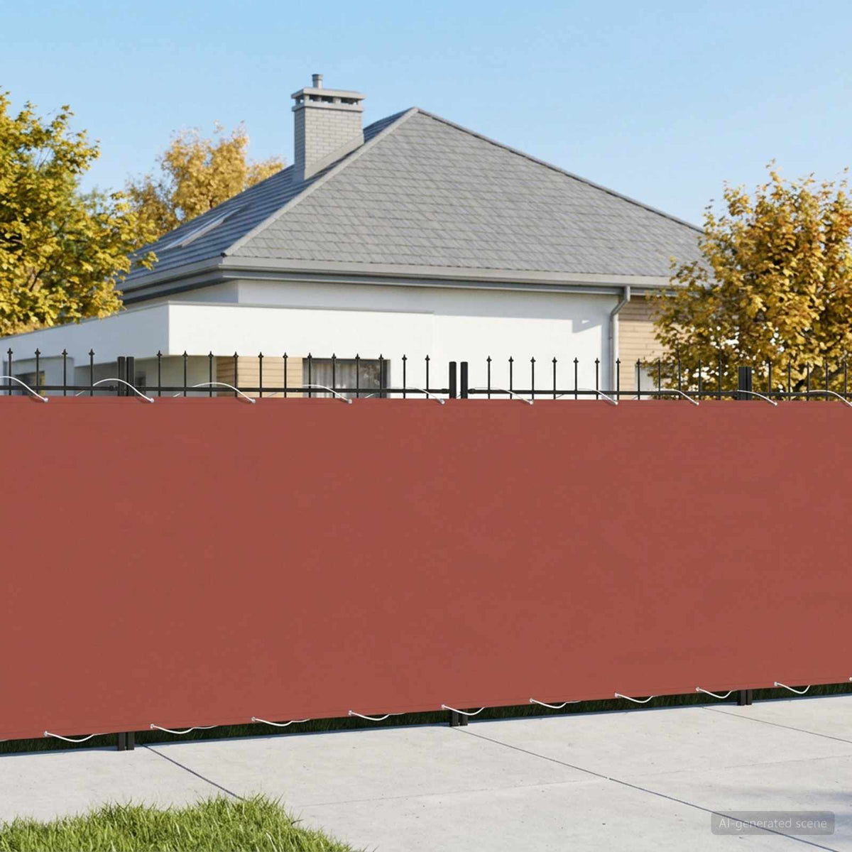 Zaslon za privatnost na balkonu 200 x 400 cm Polyester Terakota