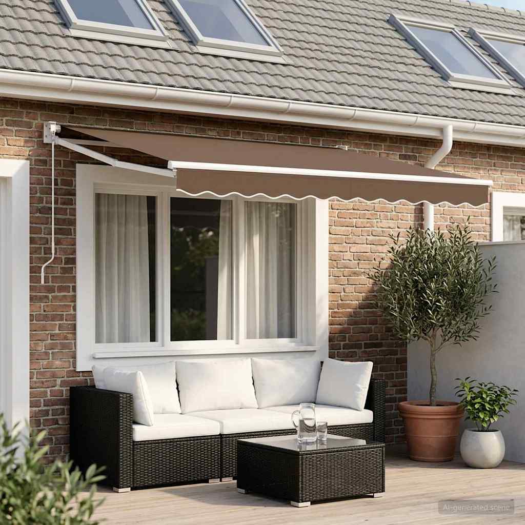 Povlačivi tende Sivosmeđa 3 x 2,5 m 100% Poliester i Aluminij