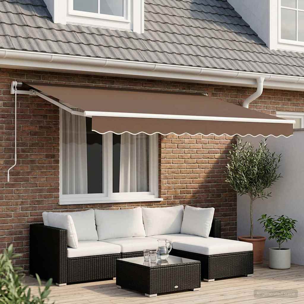 Skrovita tenda Sivosmeđa 3,5 x 2 m tkanina