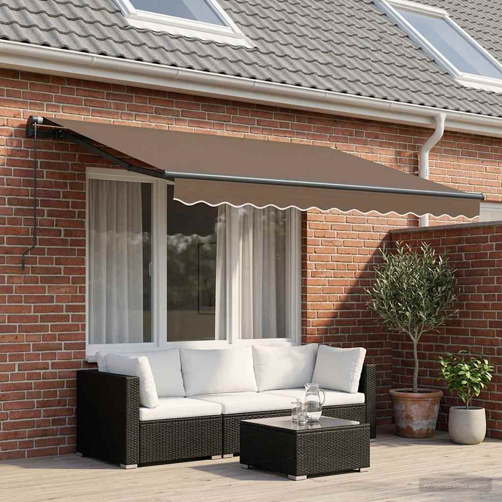 Skrovita tenda Sivosmeđa 3,5 x 2 m tkanina