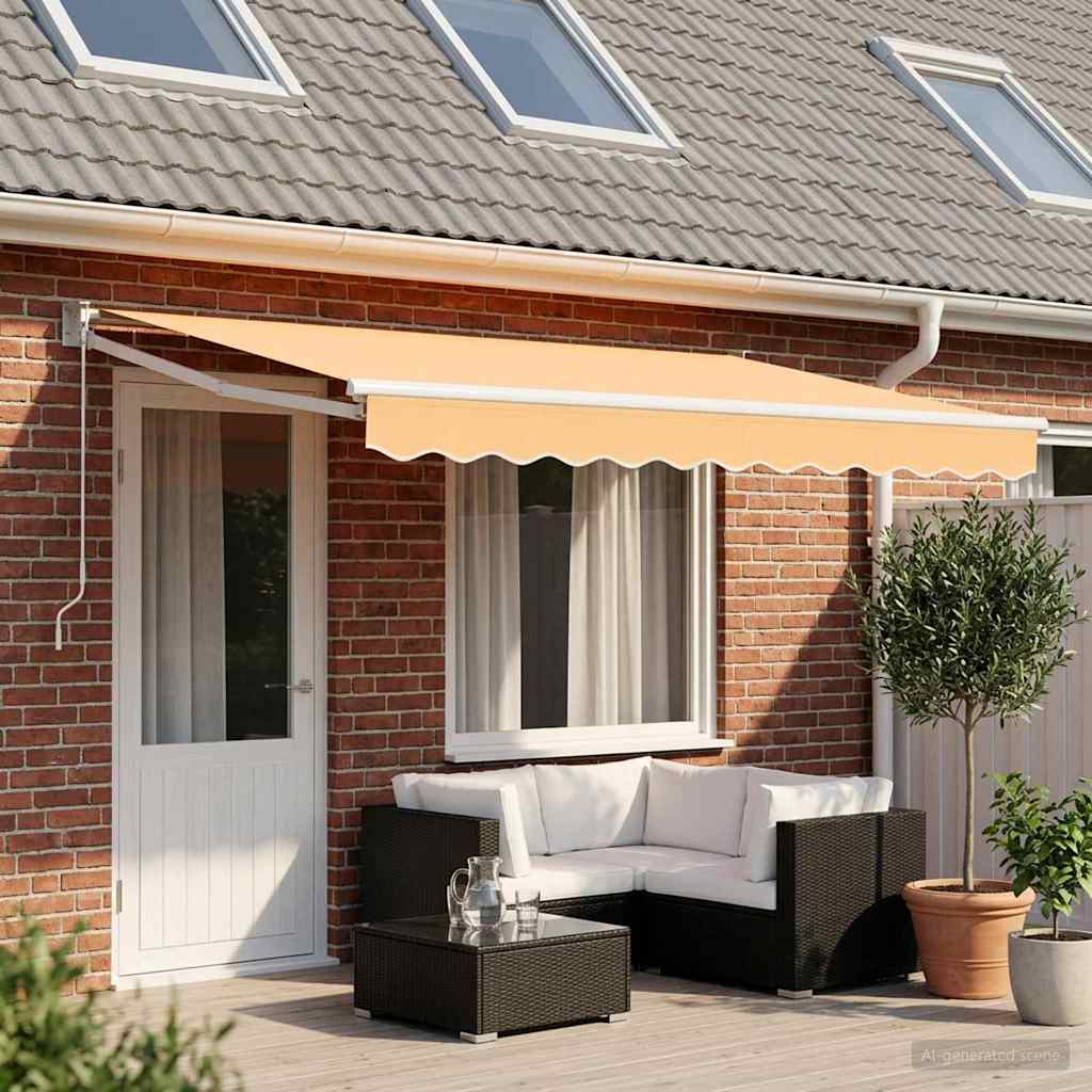 Povlačivi tende Pijesak 5 x 3 m 100% Poliester i Aluminij