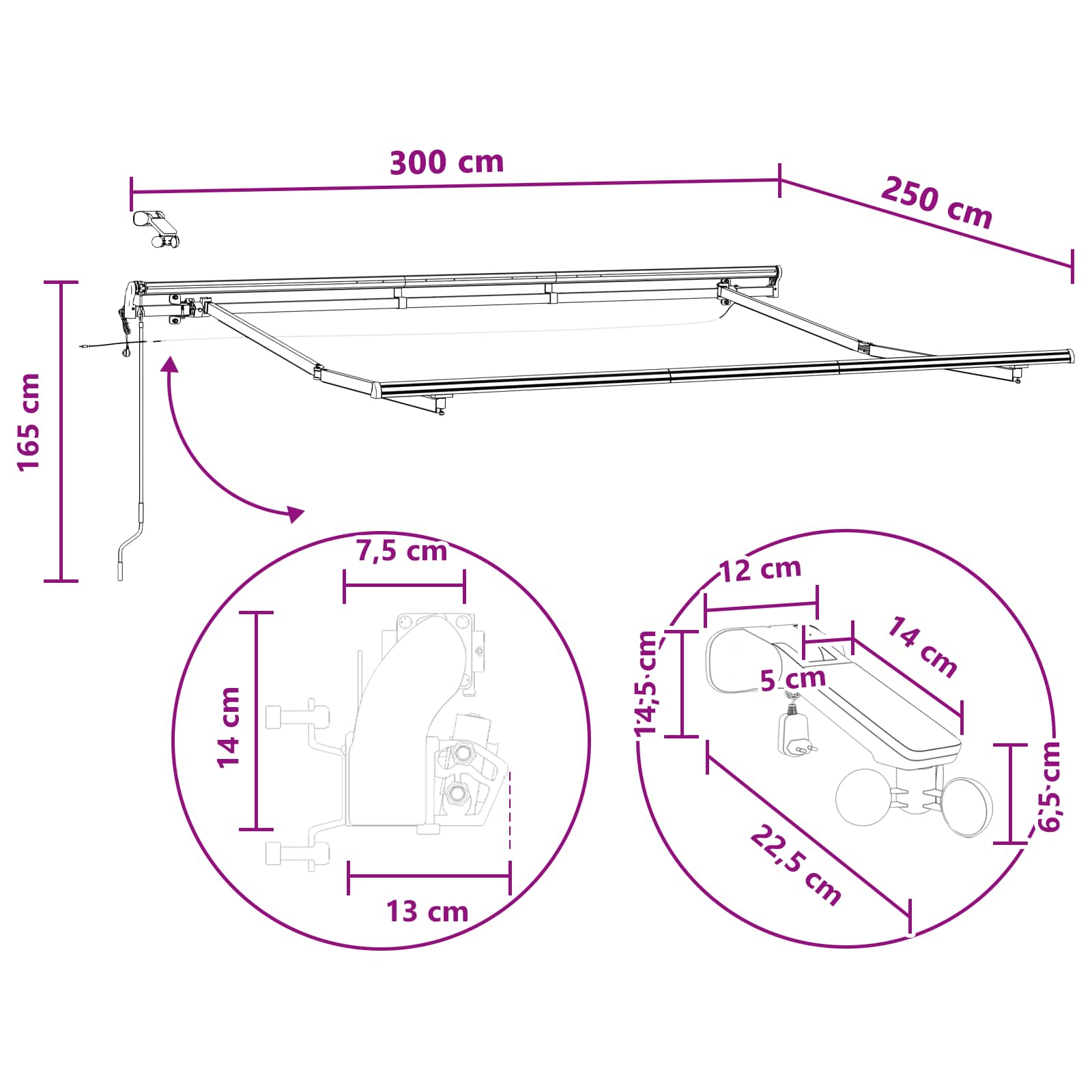 Tkanina za tende Pijesak 300 x 250 cm Poliester