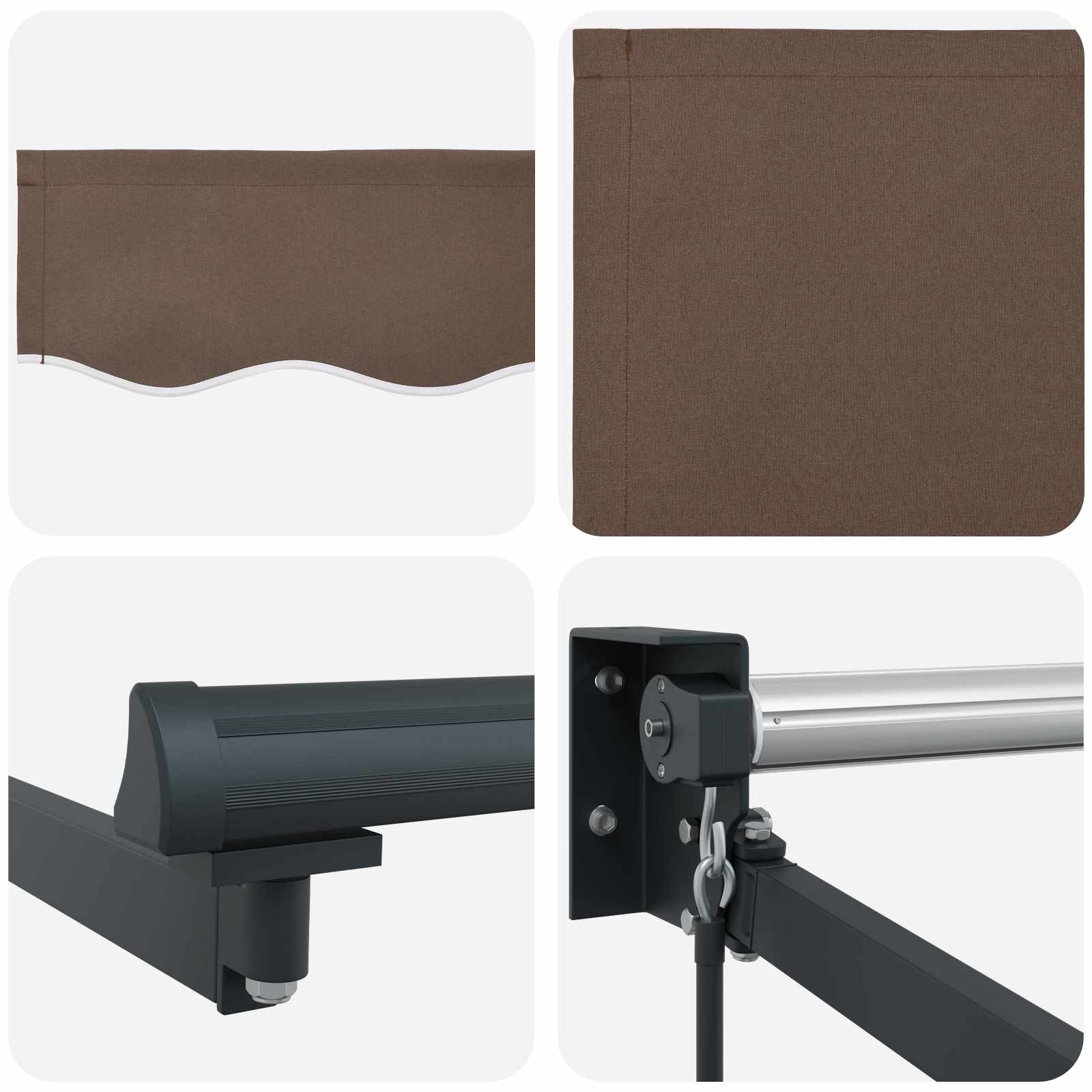 Povlačivi tende Sivosmeđa 3 x 2,5 m 100% Poliester i Aluminij