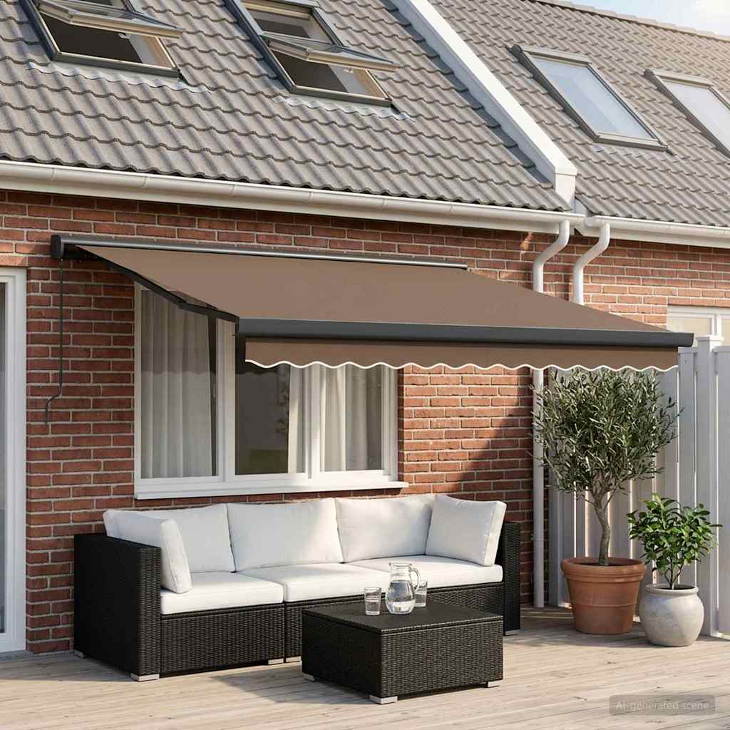 Povlačivi tende Sivosmeđa 300 x 250 cm Platno i Aluminij