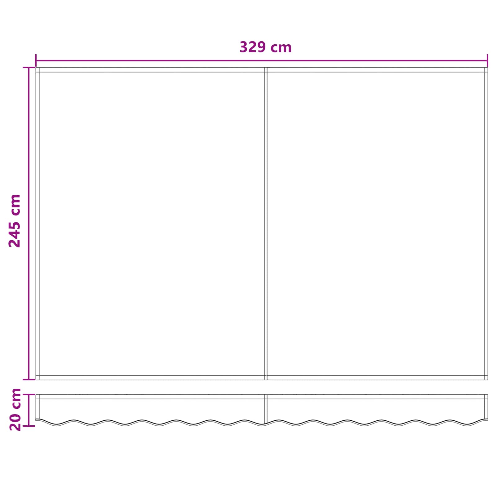 Povlačivi tende Pijesak 350 x 250 cm Poliester i aluminij