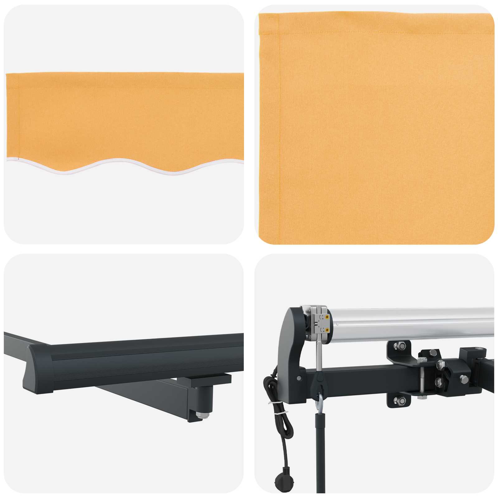 Povlačivi tende Pijesak 350 x 250 cm Tkanina i Aluminij