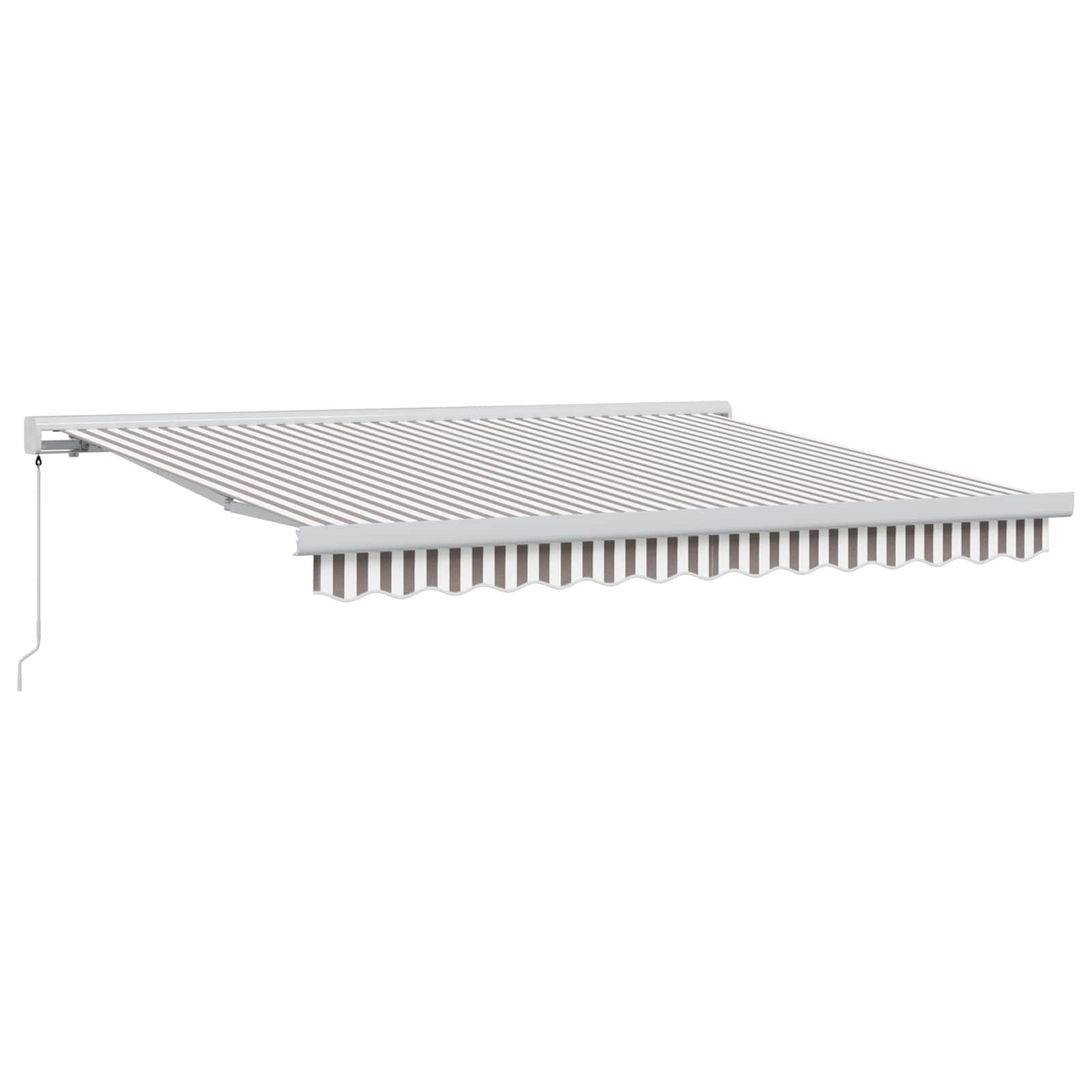 Povlačivi tende Svijetlo siva i bijela. 350 x 250 cm