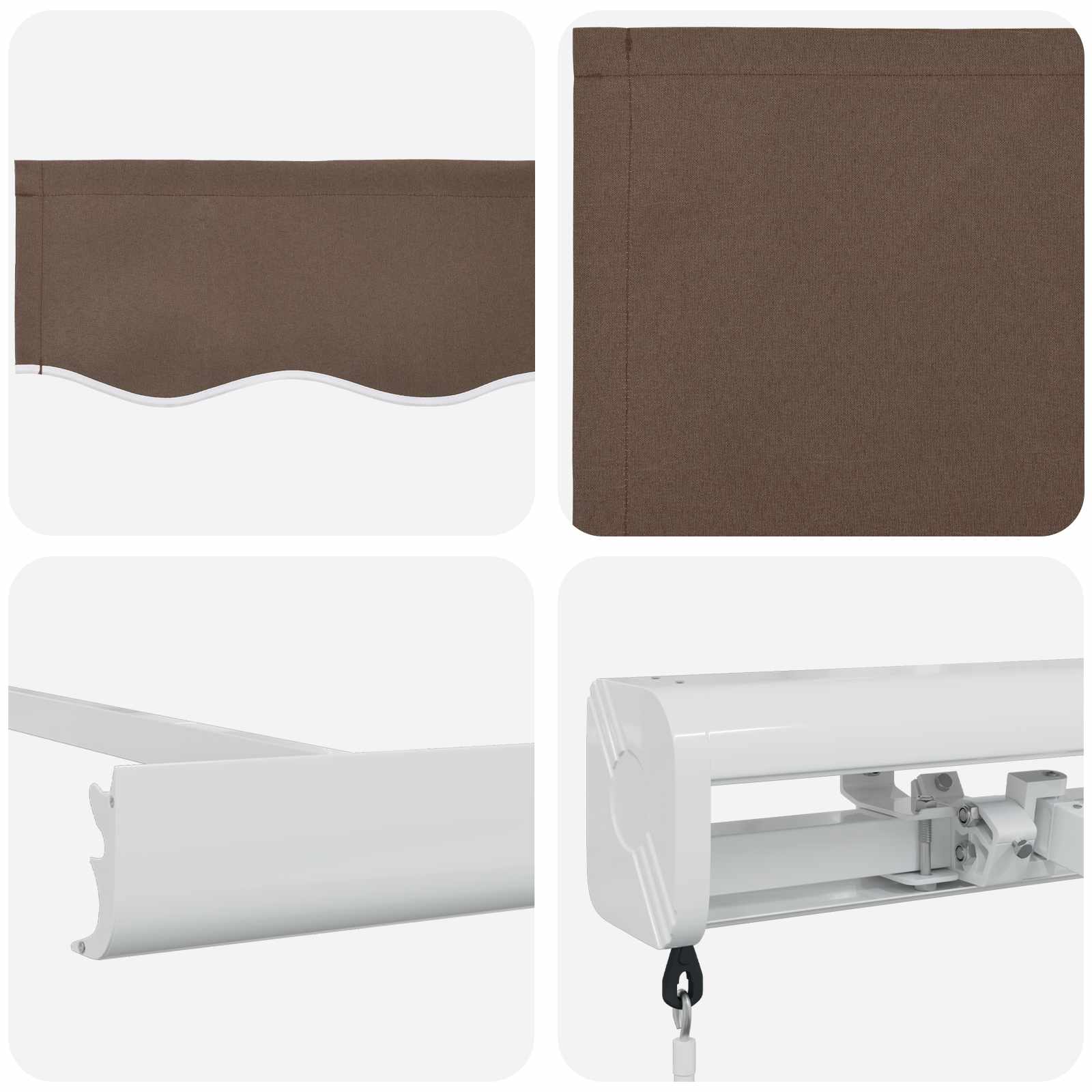 Povlačivi tende Sivosmeđa 350 x 250 cm Platno i Aluminij
