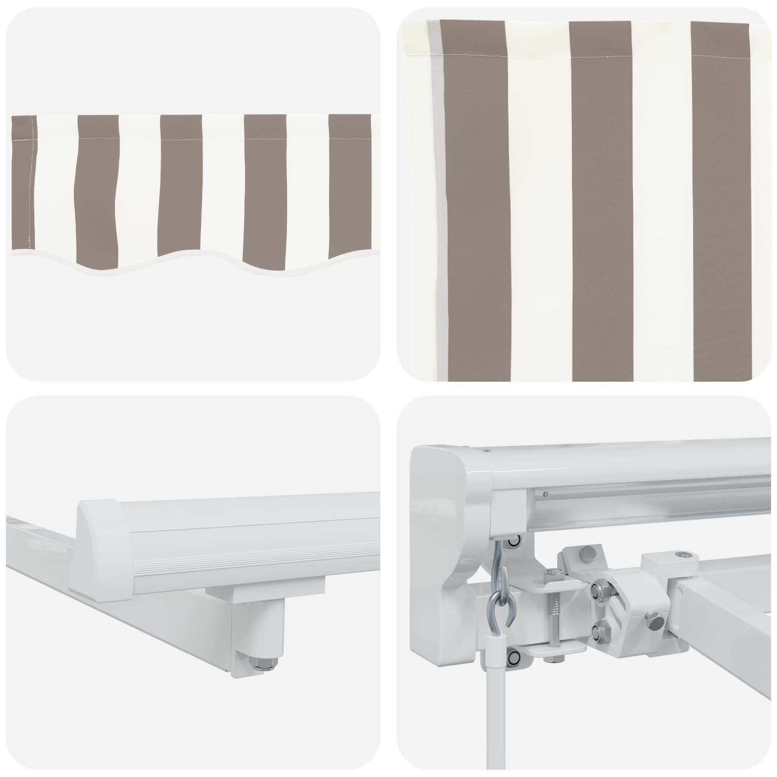Ručno sklopiva tenda Svijetlo siva i bijela. 3,5 x 2,5 m