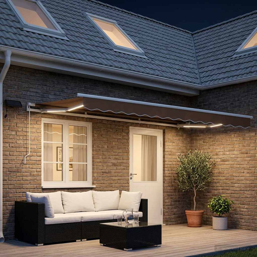 Povlačivi tende Sivosmeđa 500 × 350 cm Tkanina i Aluminij