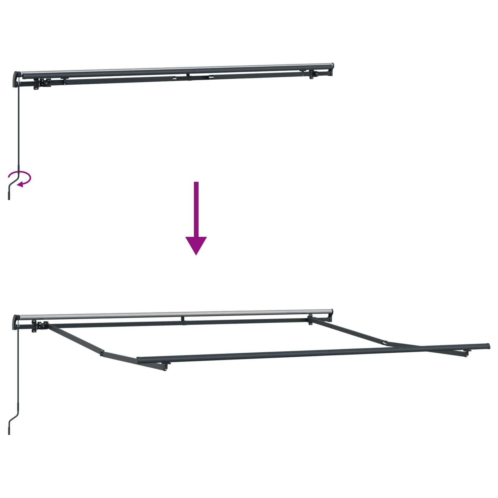 Povlačivi tende Sivosmeđa 400 × 300 cm Poliester i aluminij