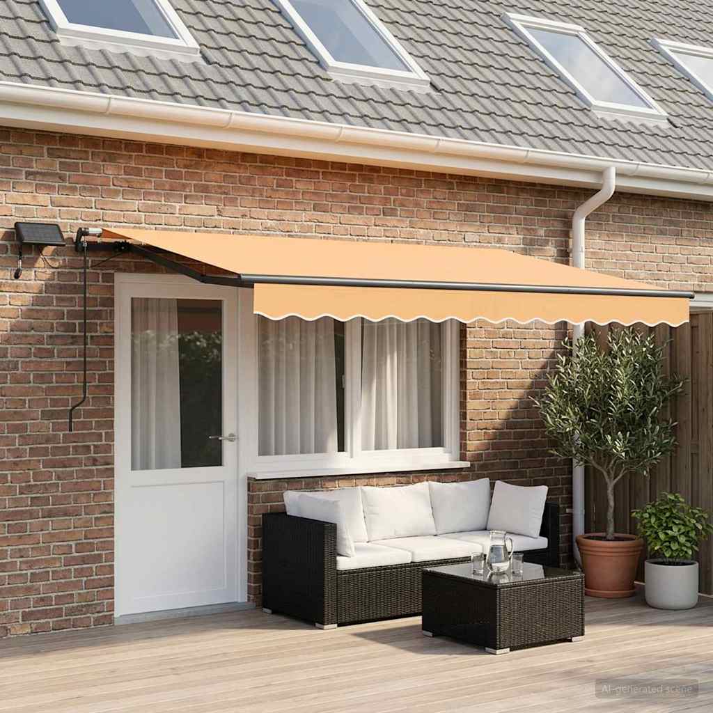 Povlačivi tende Pijesak 450 × 300 cm Tkanina i Aluminij