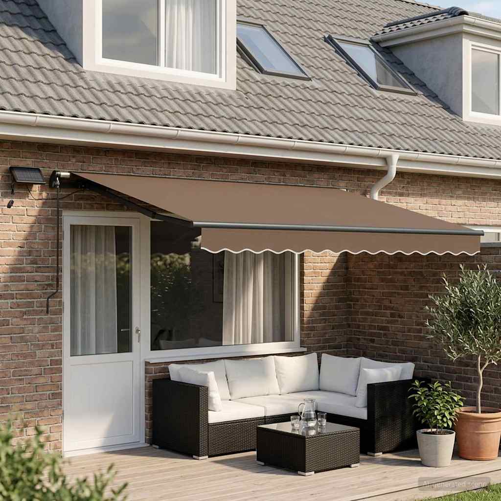 Povlačivi tende Sivosmeđa 600 × 350 cm Tkanina i Aluminij