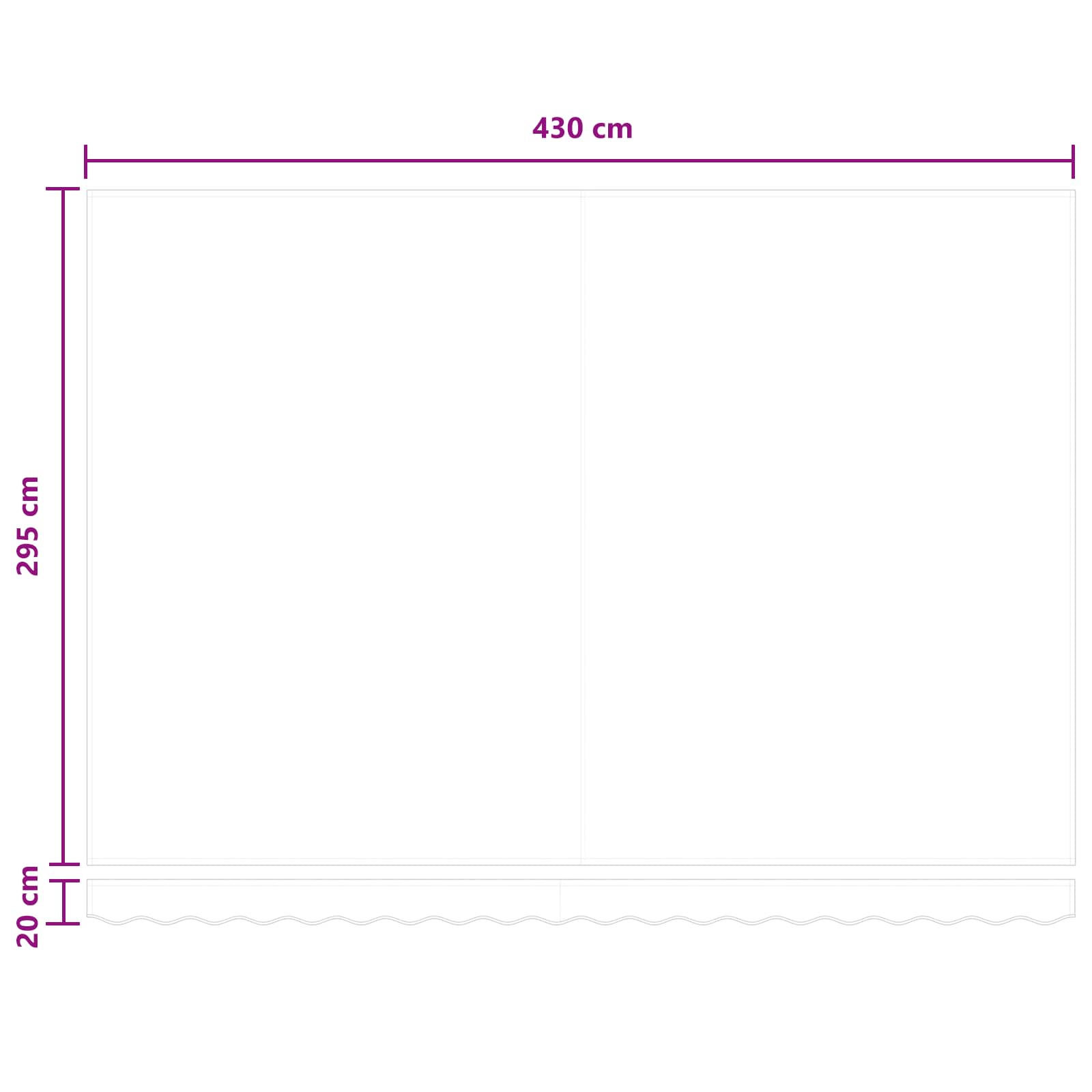 Povlačivi tende Svijetlo siva i bijela. 450 × 300 cm