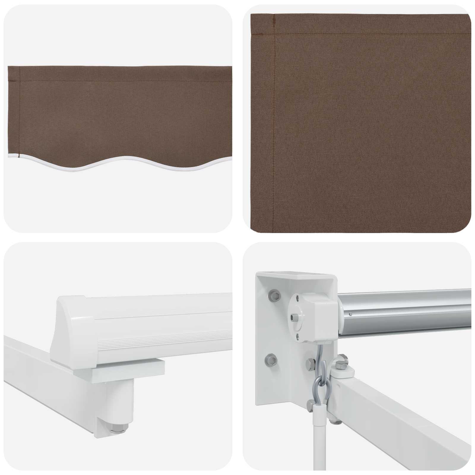 Povlačivi tende Sivosmeđa 4,5 × 3 m 100% Poliester i Aluminij