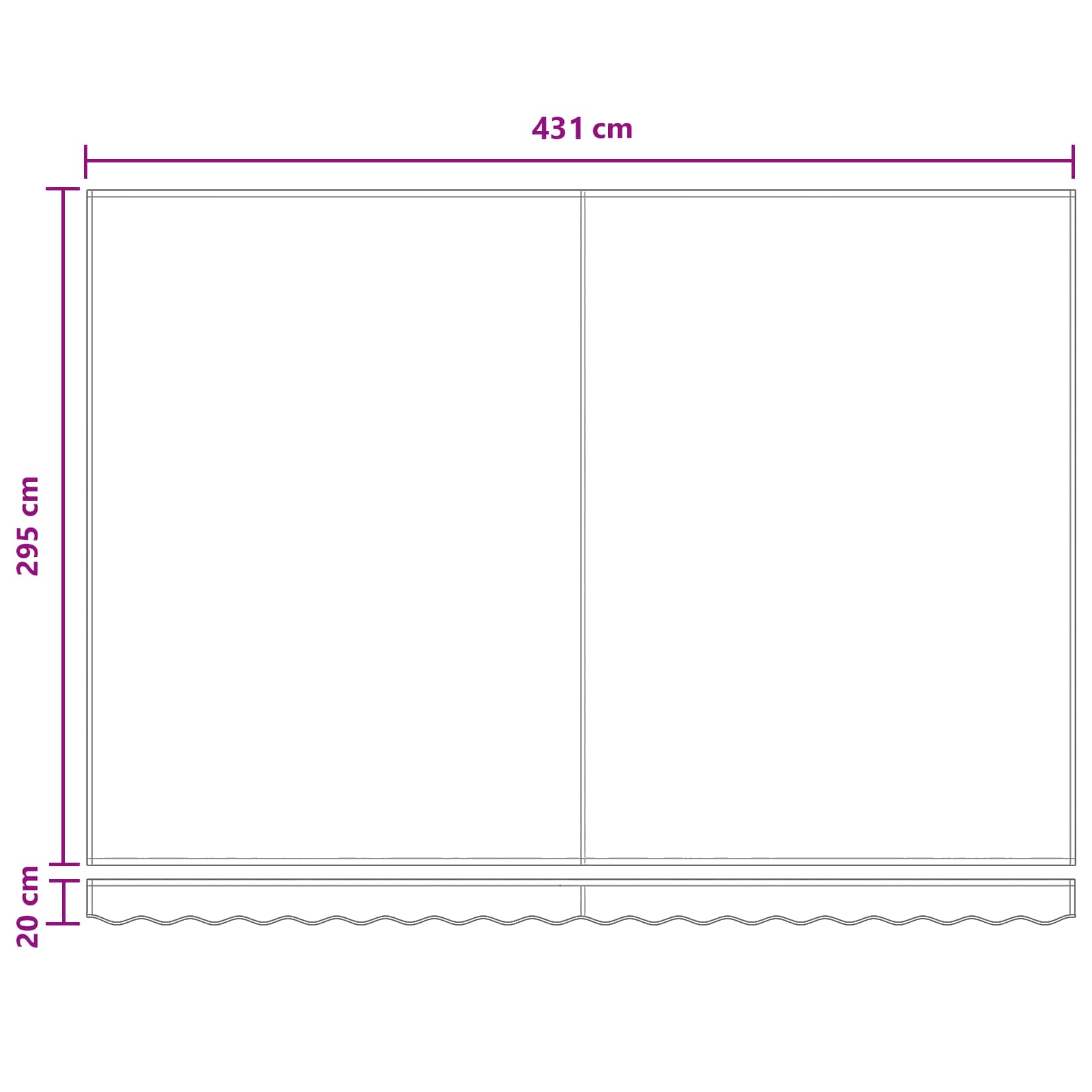 Povlačivi tende Pijesak 450 × 300 cm Platno i Aluminij