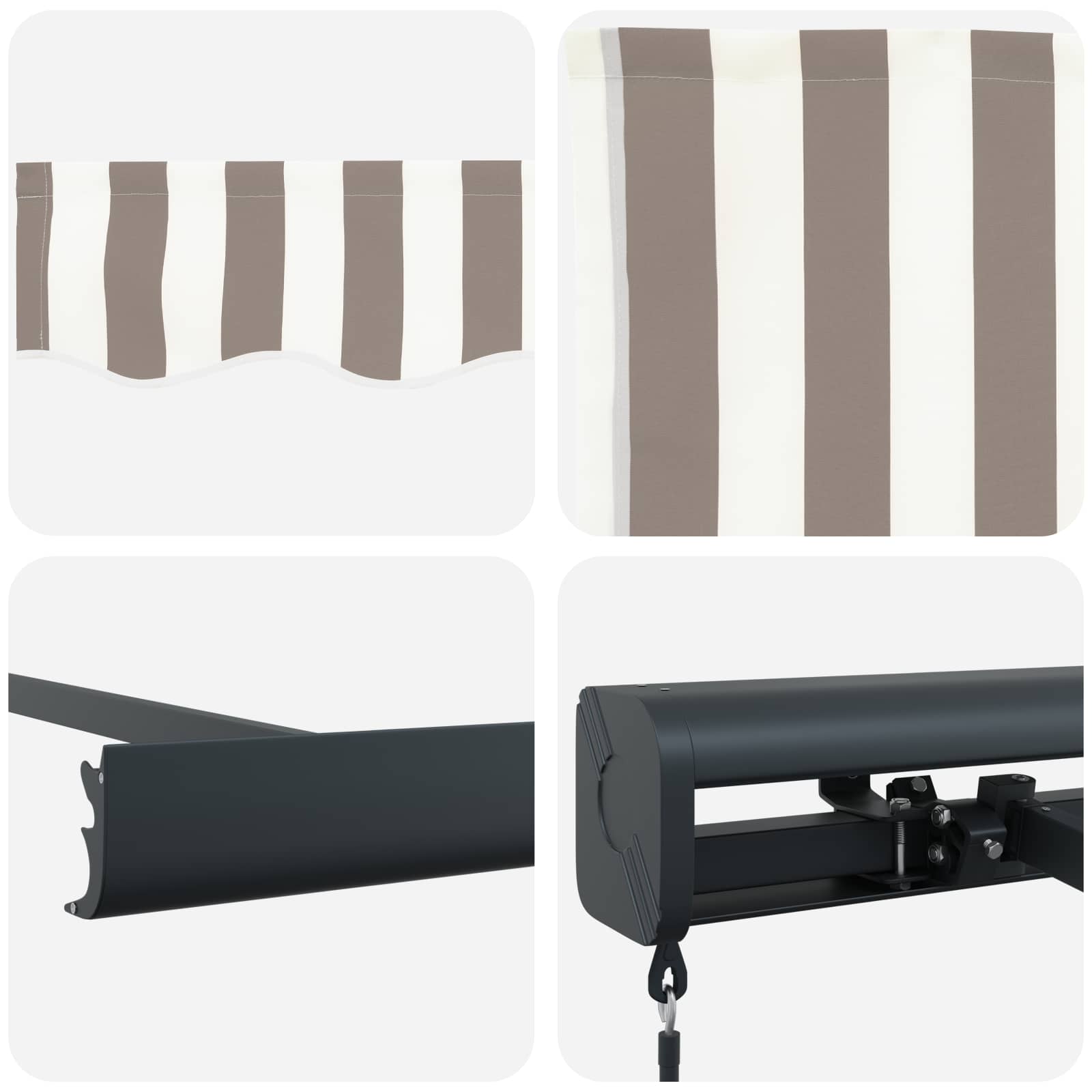 Povlačivi tende Svijetlo siva i bijela. 500 × 300 cm