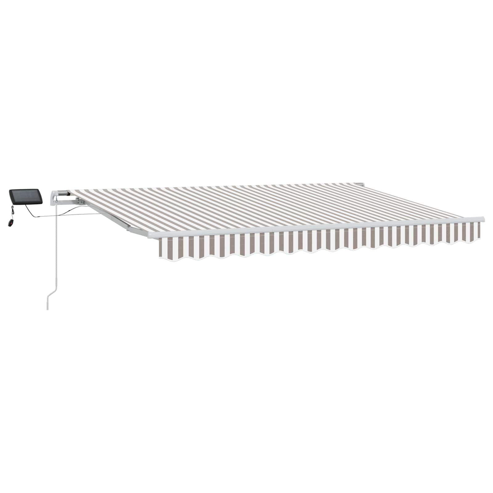 Povlačivi tende Svijetlo siva i bijela. 600 × 350 cm