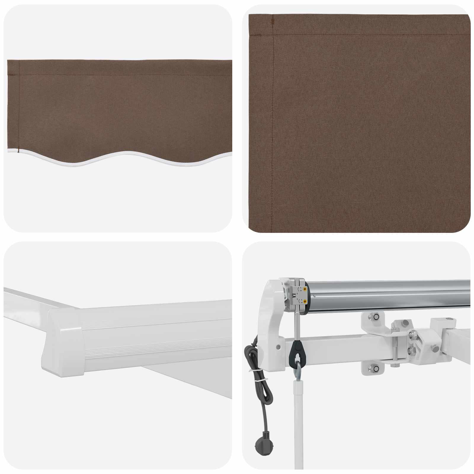 Povlačivi tende Sivosmeđa 600 × 350 cm Tkanina i Aluminij