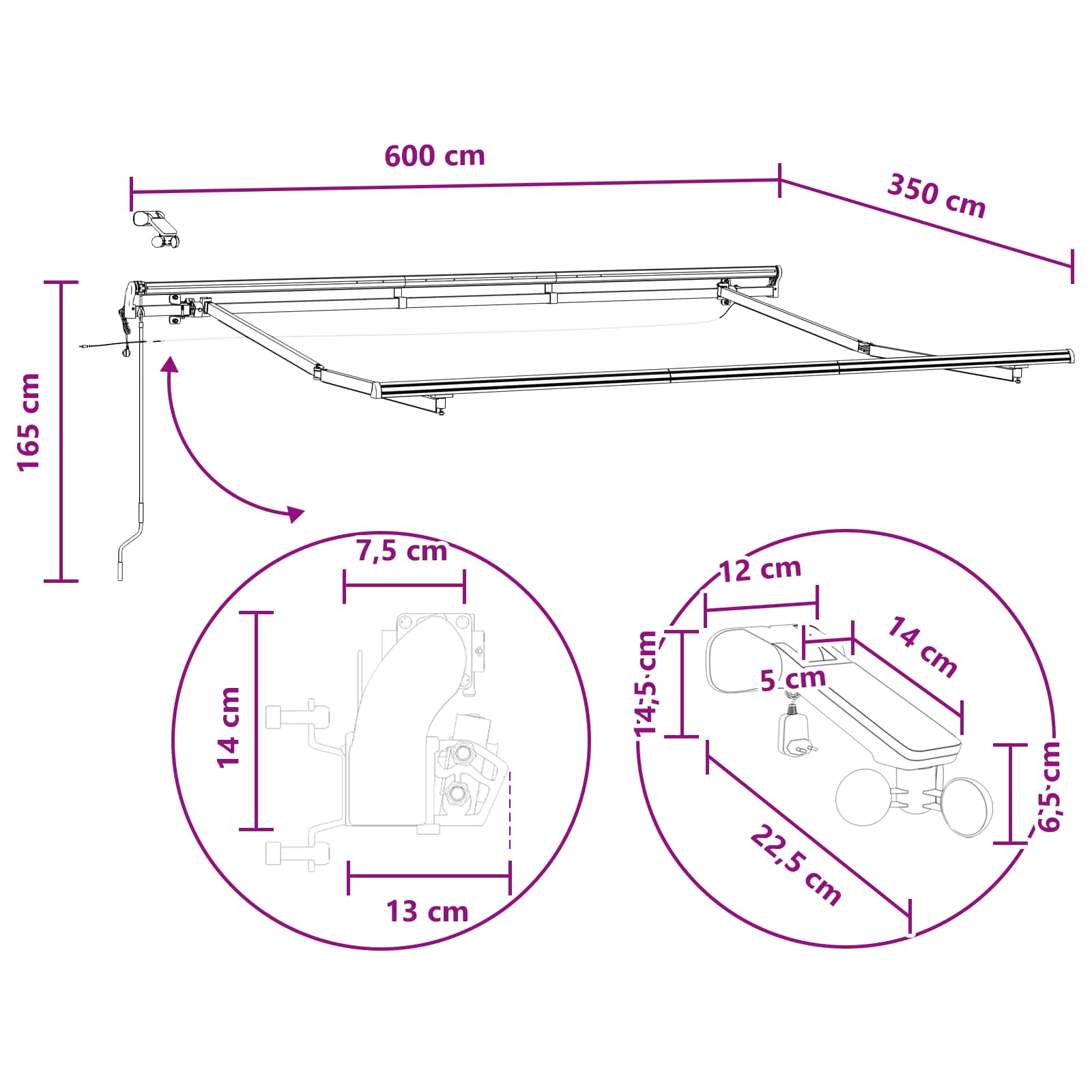 Tkanina za tende Pijesak 600 × 350 cm Poliester