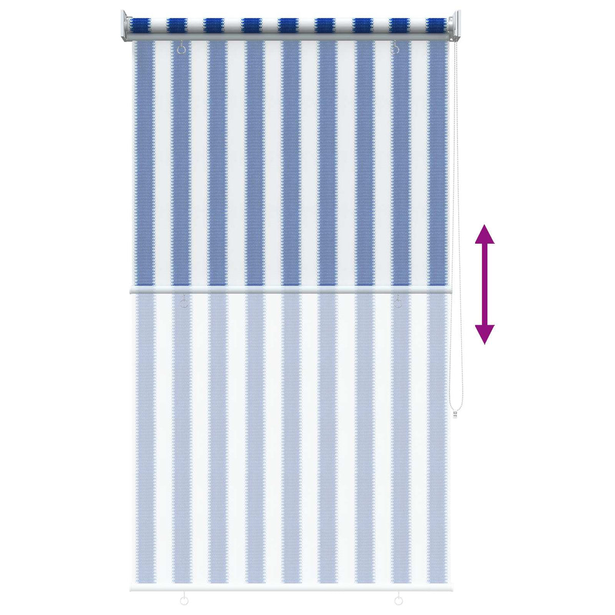 Vanjska roleta 90% blokada UV zraka Plava i bijela pruga 80 x 140 cm