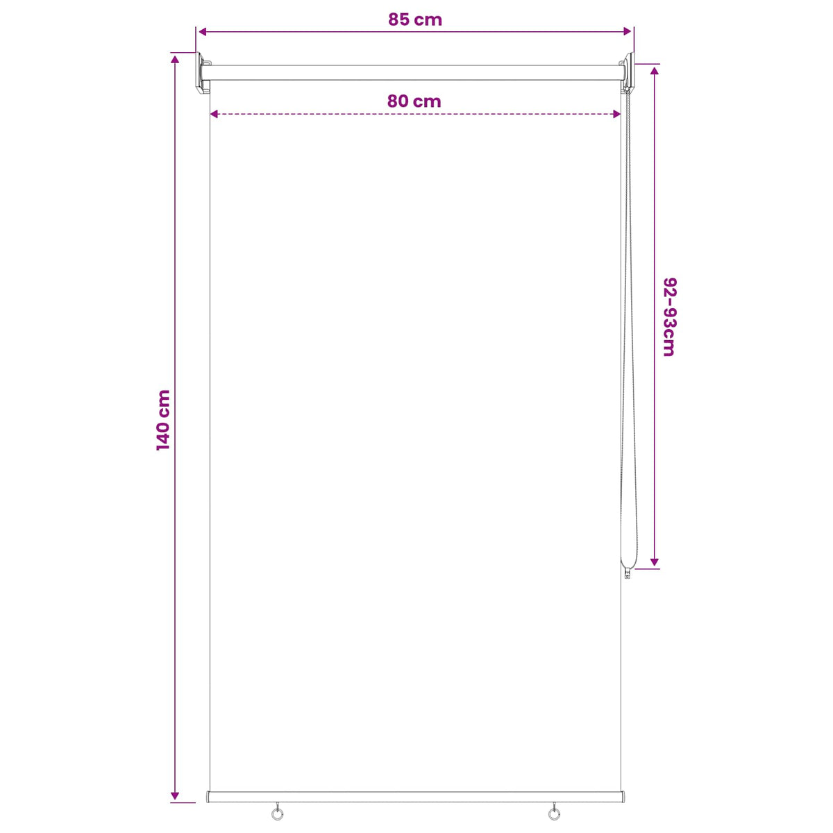 Vanjska roleta 90% blokada UV zraka Plava i bijela pruga 80 x 140 cm