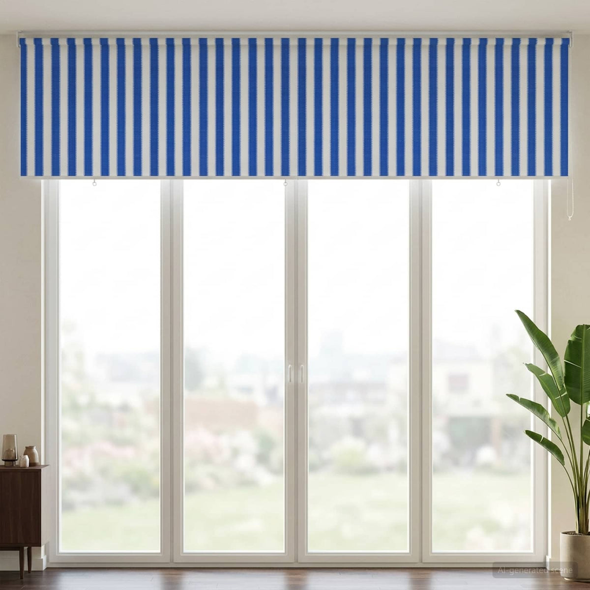Vanjska roleta 90% blokada UV zraka Plava i bijela pruga 240 x 140 cm