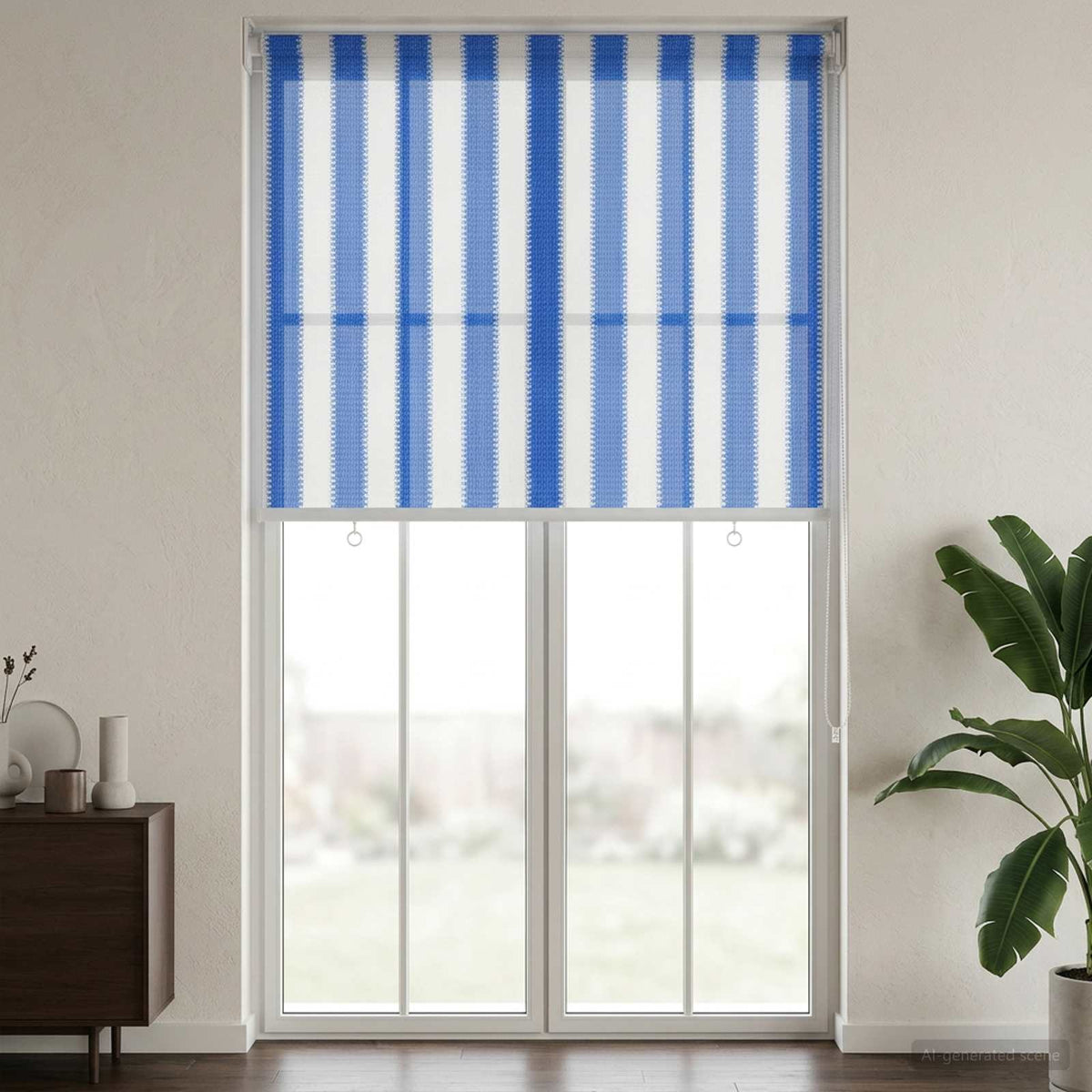 Vanjska roleta 90% blokada UV zraka Plava i bijela pruga 80 x 230 cm