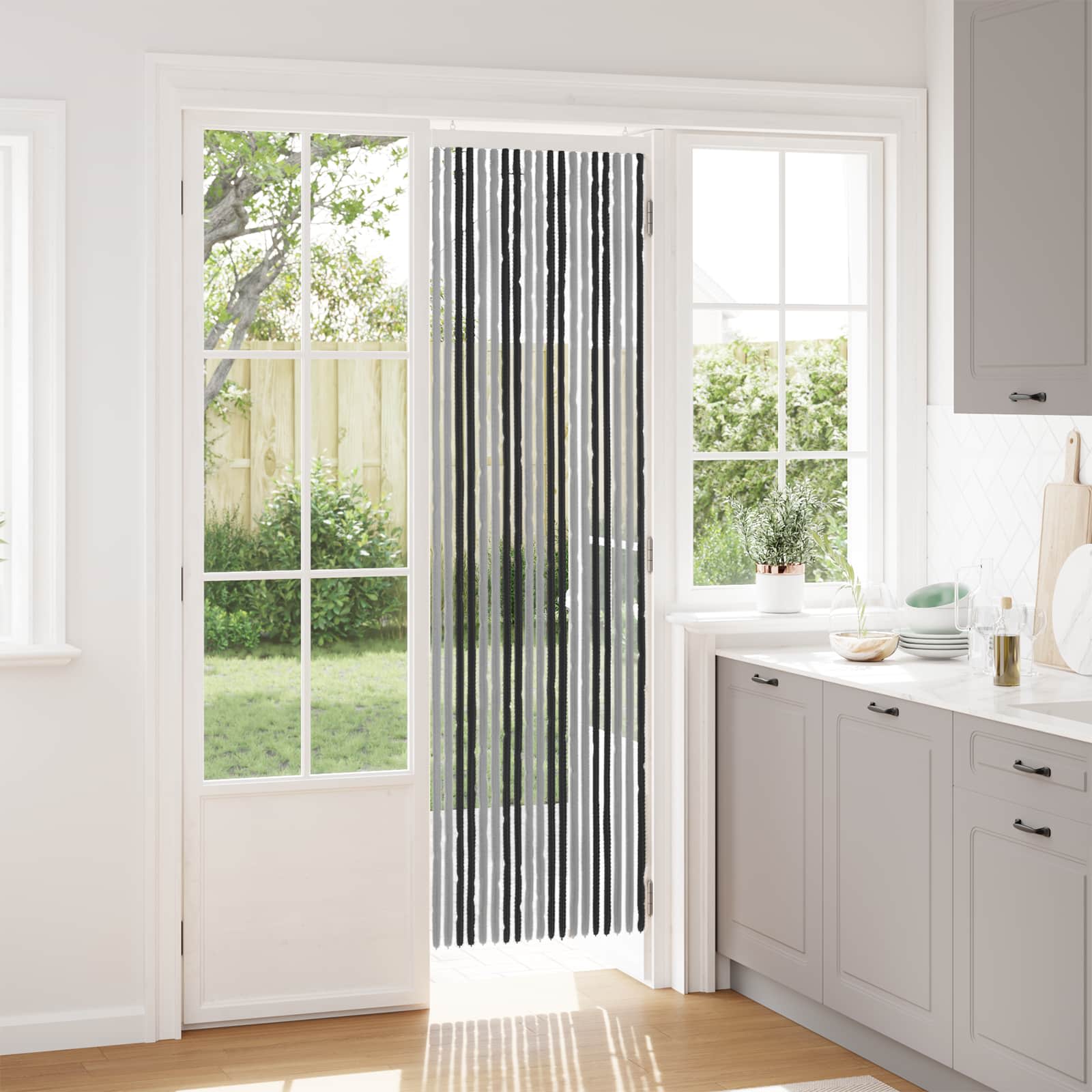 Zavjesa protiv insekata Chenille Siva i crna 56 x 200 cm
