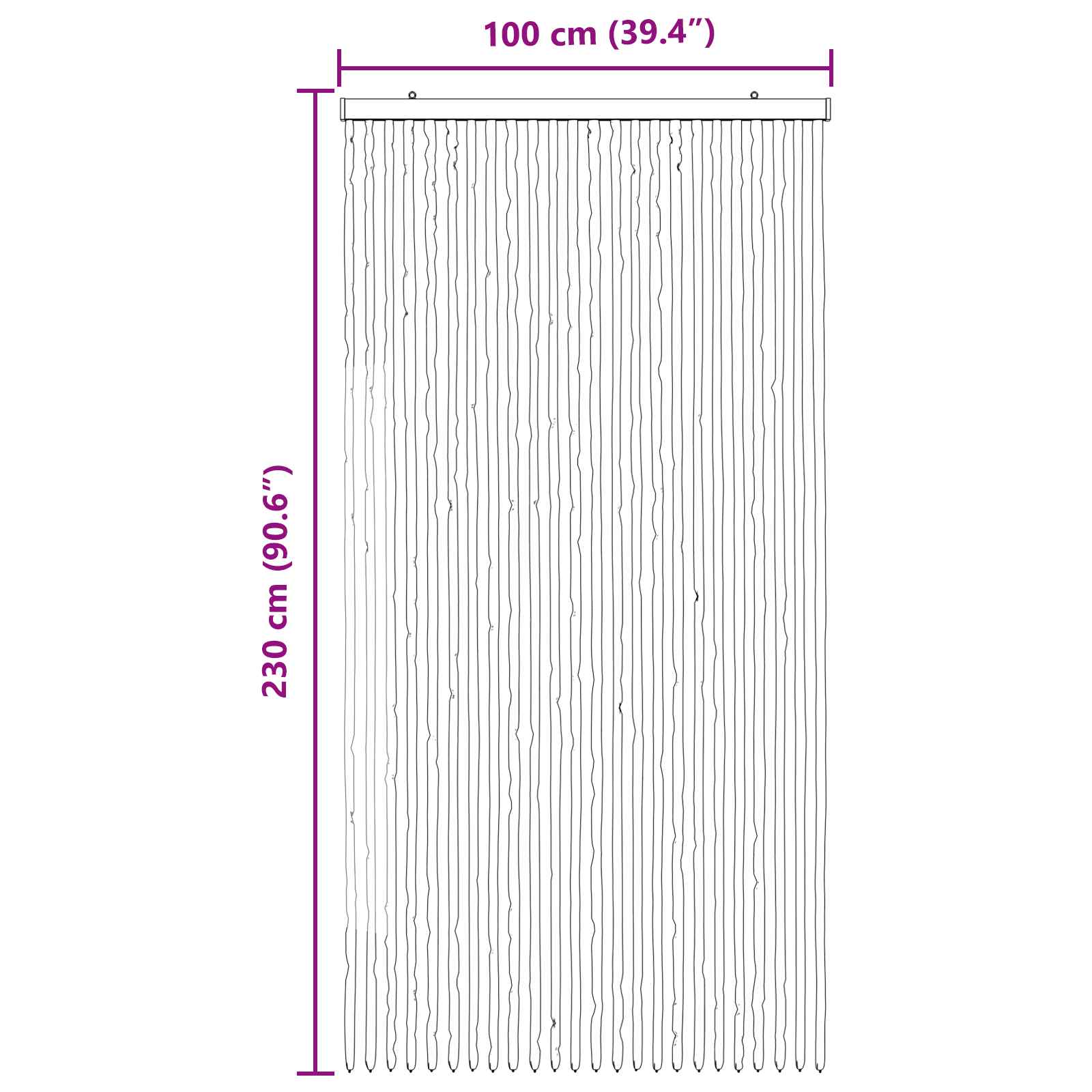 Zavjesa protiv insekata Chenille Siva i crna 100 x 230 cm