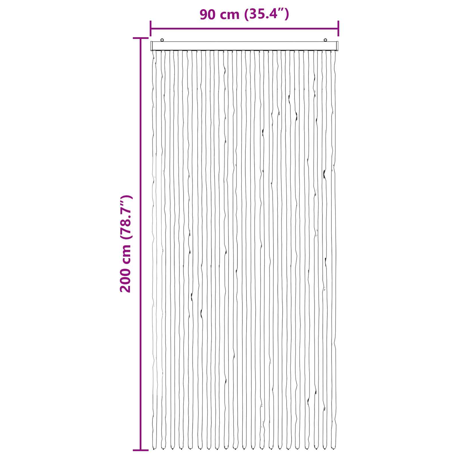 Zavjesa protiv insekata Chenille Smeđa i bež 90 x 200 cm