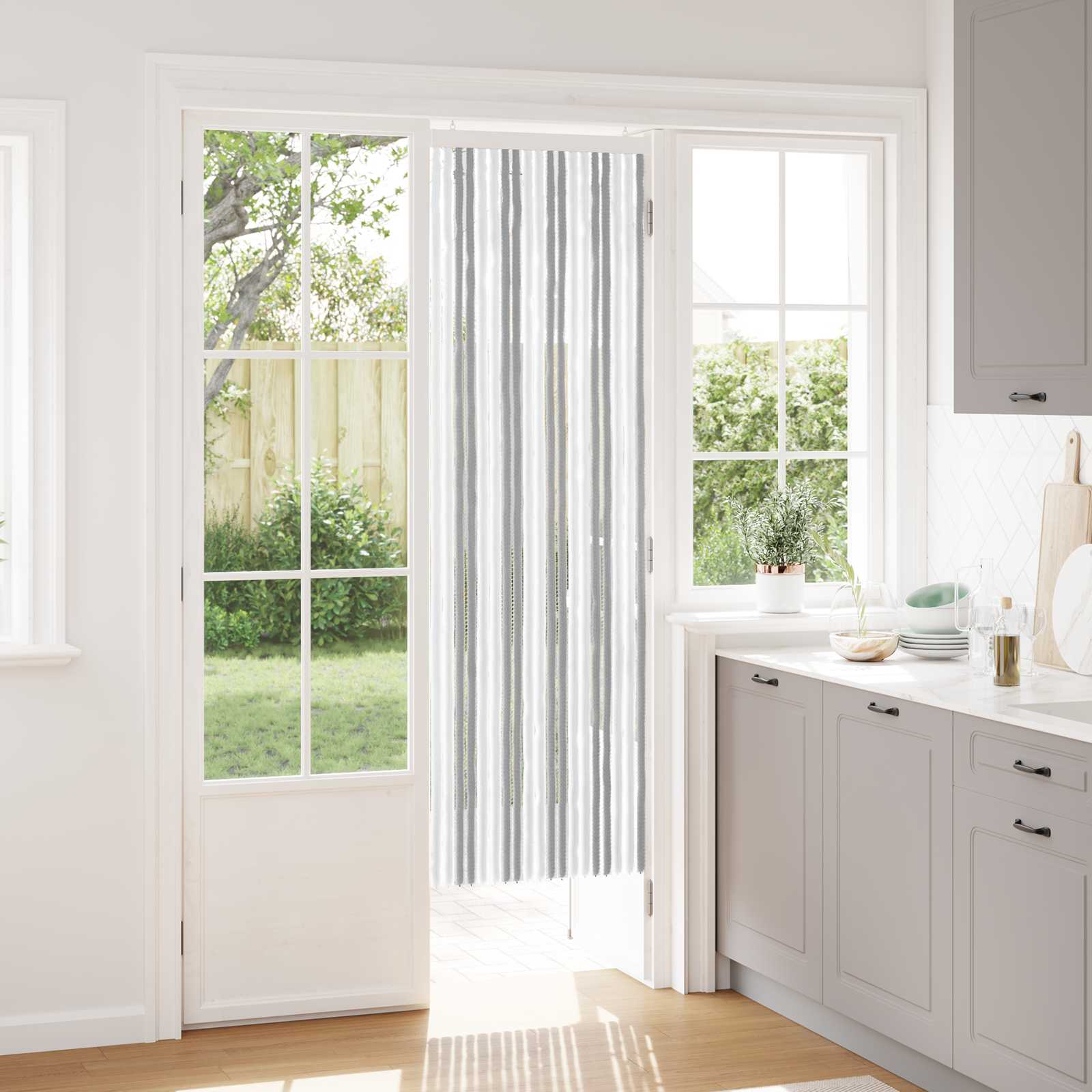Zavjesa protiv insekata Chenille Siva i bijela 56 x 185 cm