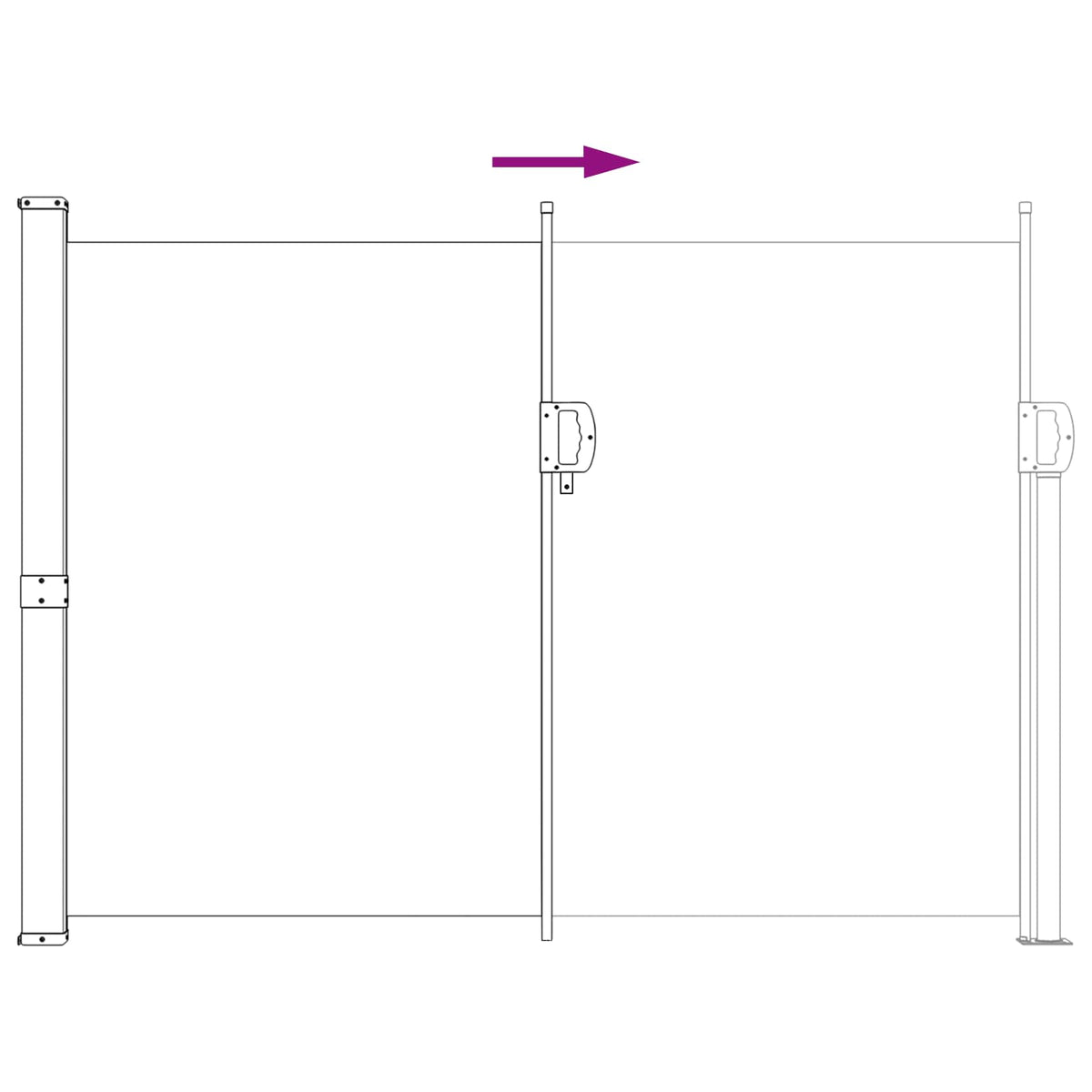 Retraktabilna bočna tende 140 x 300 cm Siva