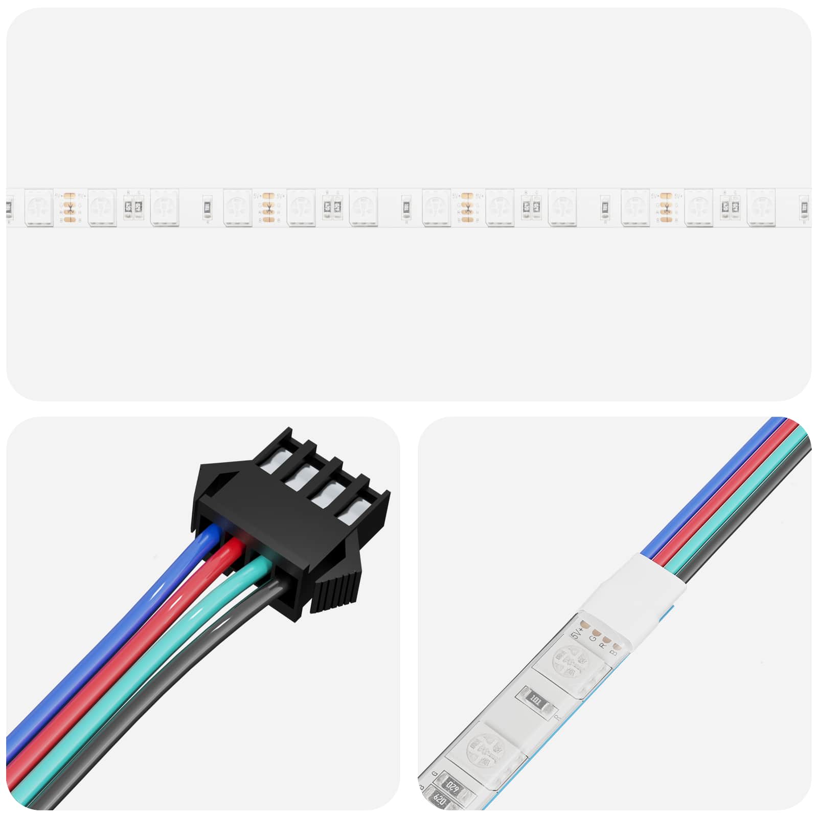 LED traka 2 pcs Crna i prozirna 4000 mm Bakar i plastika
