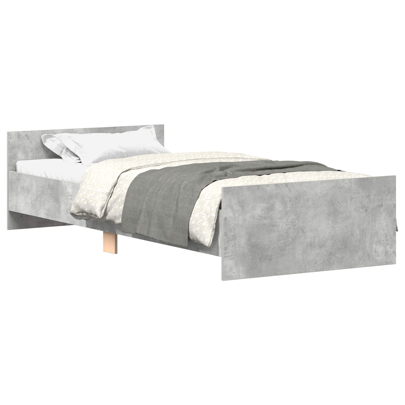 Okvir kreveta s uzglavljem Betonska siva 80 x 200 cm