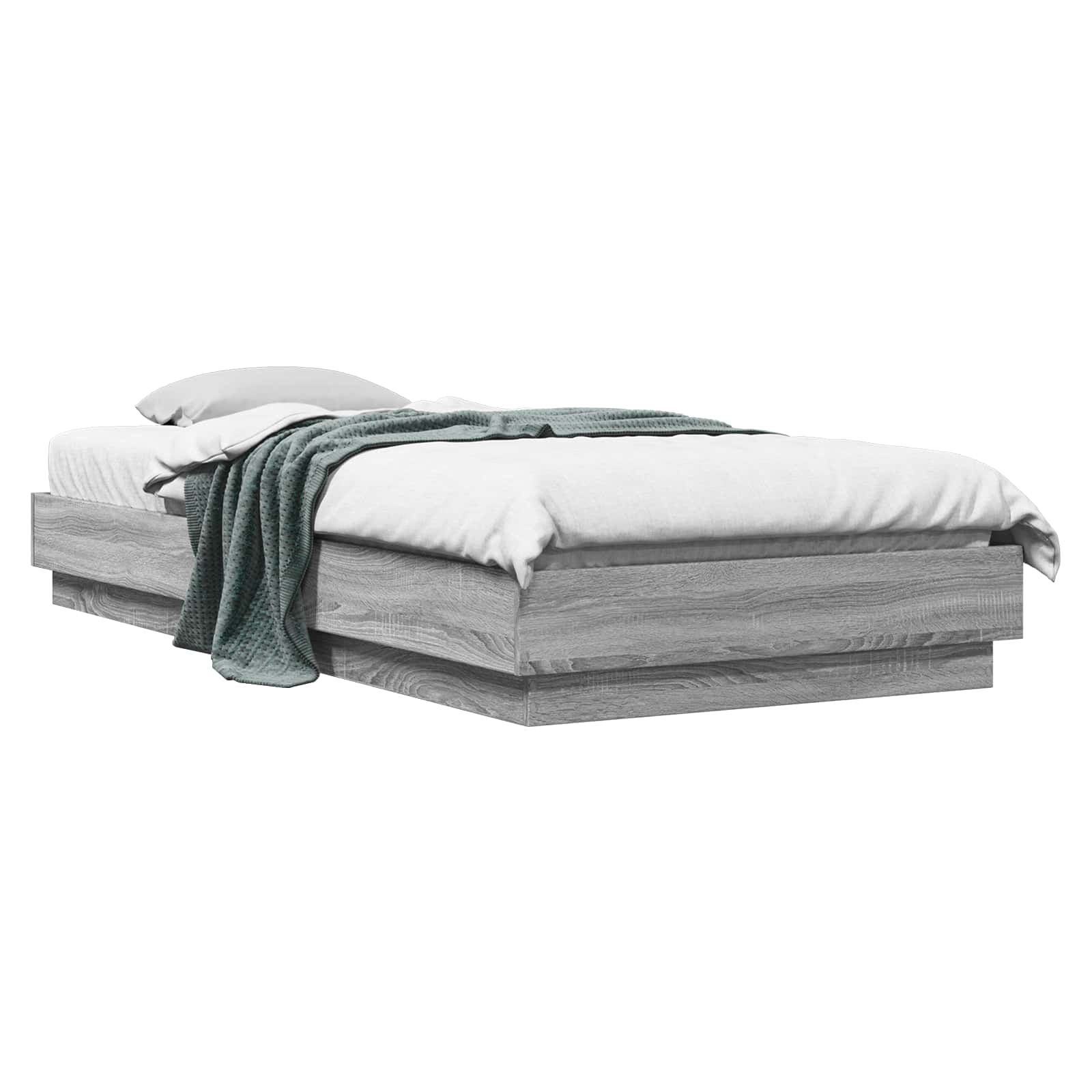 Okvir kreveta za pod Siva Sonoma 80 x 200 cm Konstruirano drvo