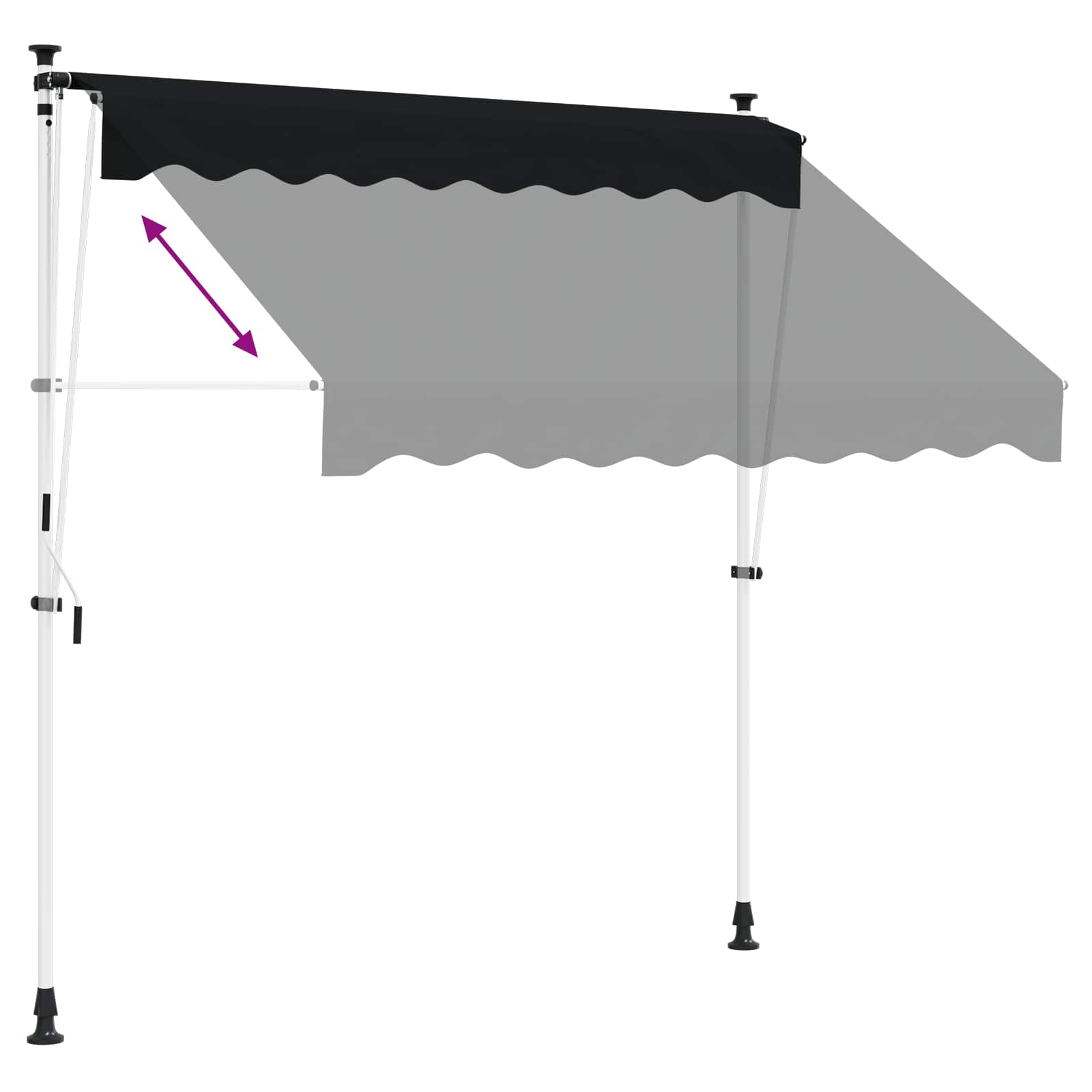 Ručno sklopiva tenda Crna 200 cm