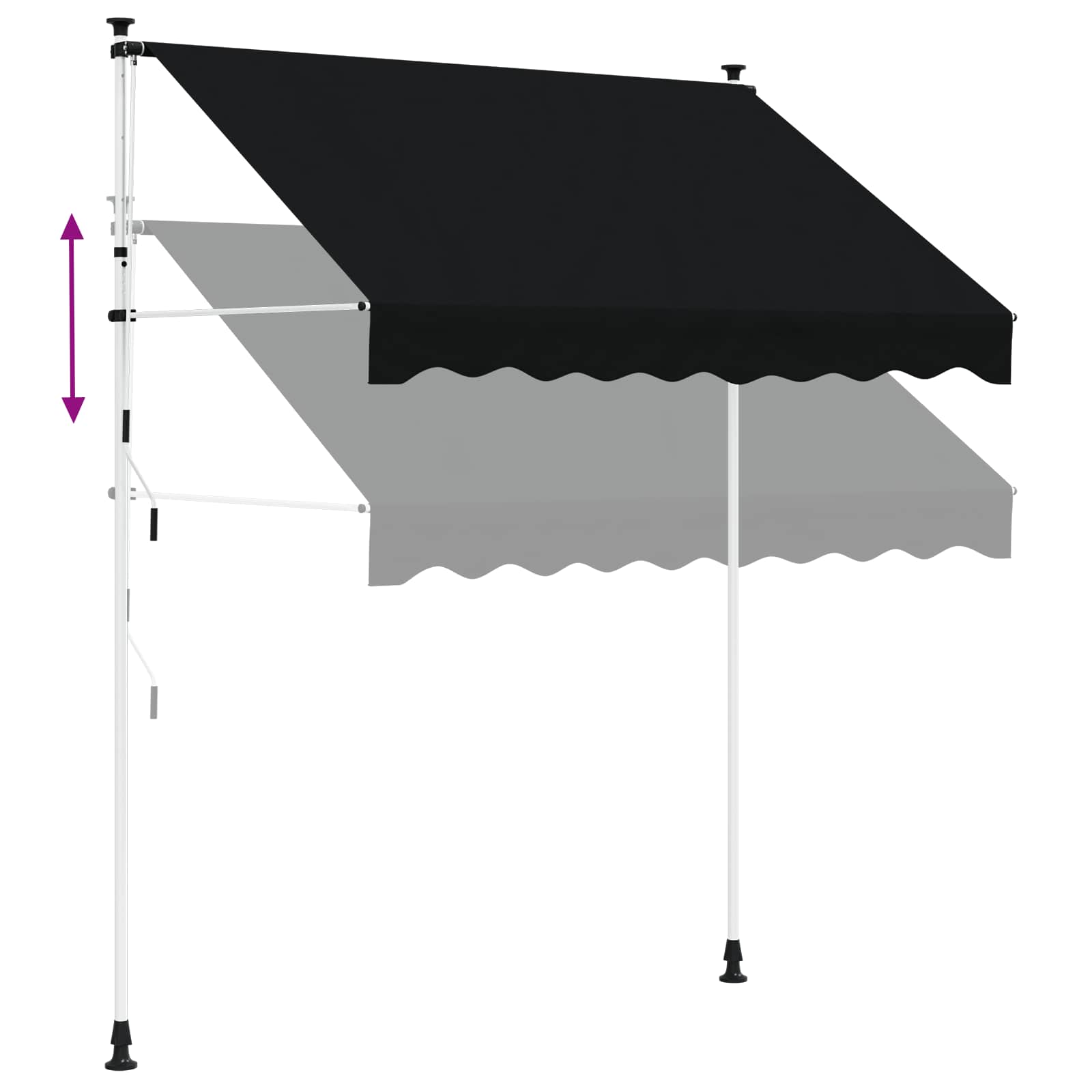 Ručno sklopiva tenda Crna 200 cm