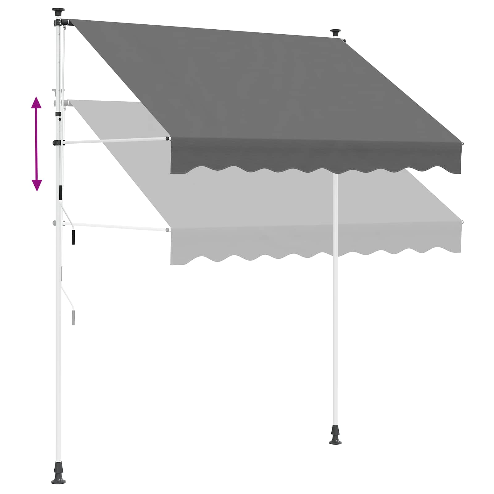 Ručno sklopiva tenda Svjetlosiva 350 cm