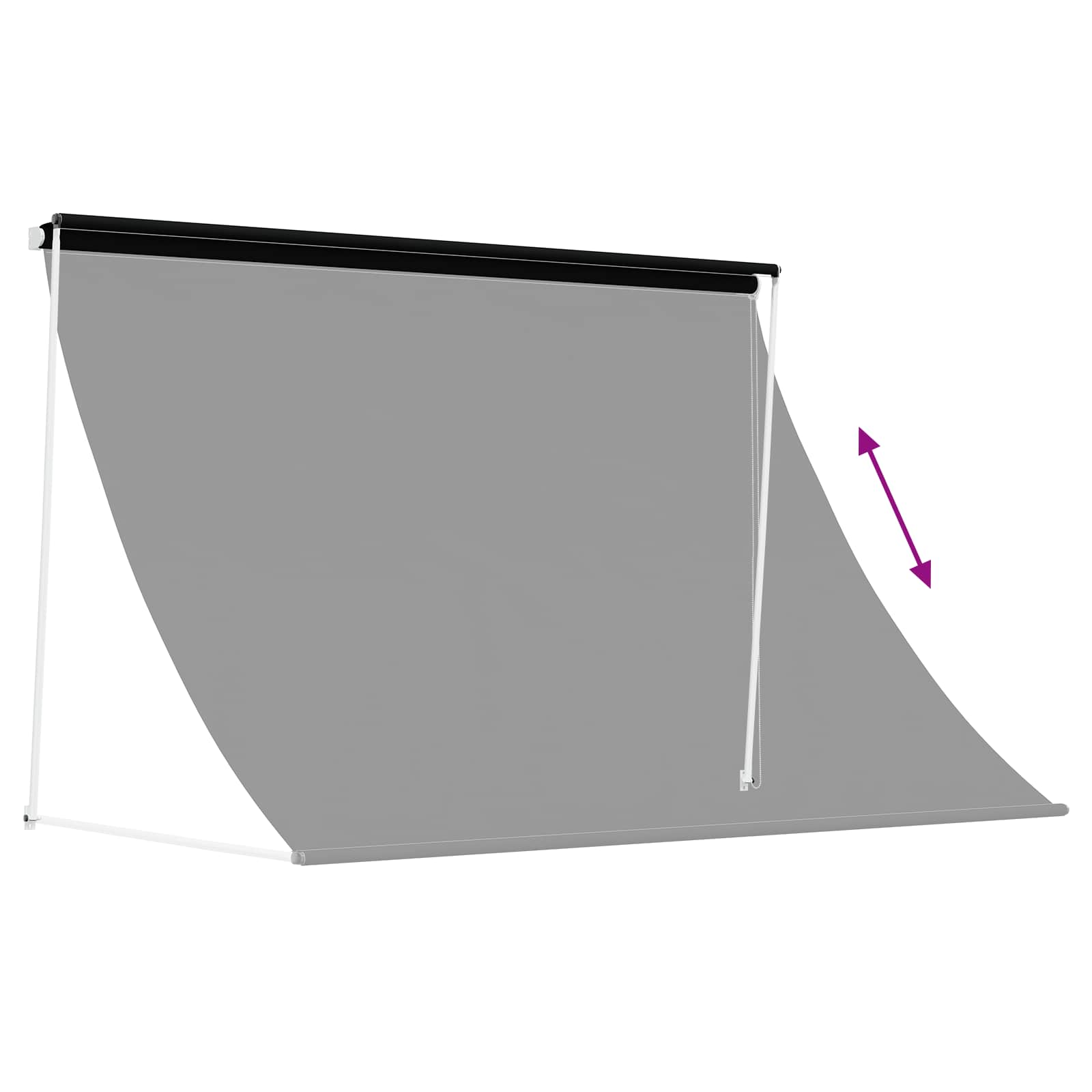 Nadstrešnica Crna 100 x 150 cm 180 g / m² poliester s PU premazom