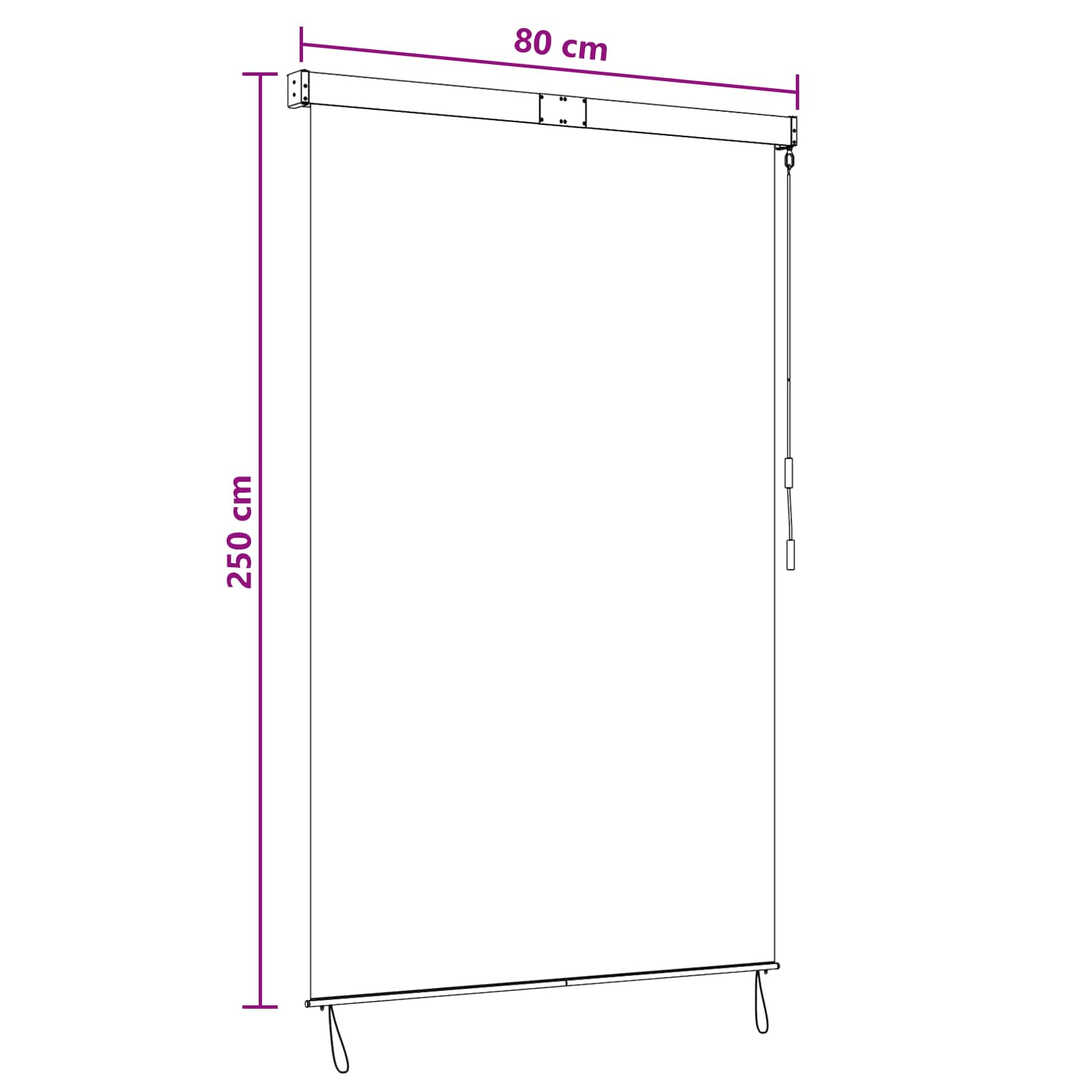 Rolo zavjesa Antracit i bijelo 80 x 250 cm Tkanina i aluminij