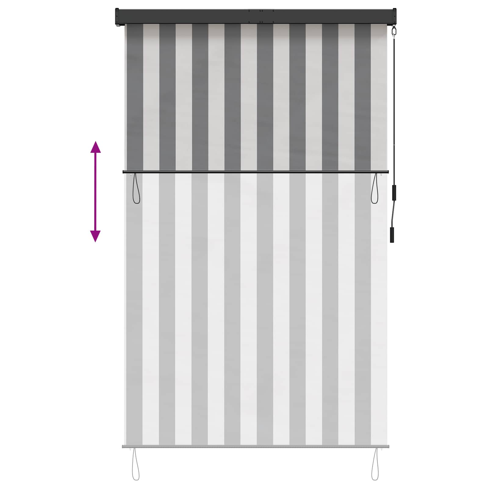 Rolo zavjesa Antracit i bijelo 100 x 250 cm Tkanina i aluminij