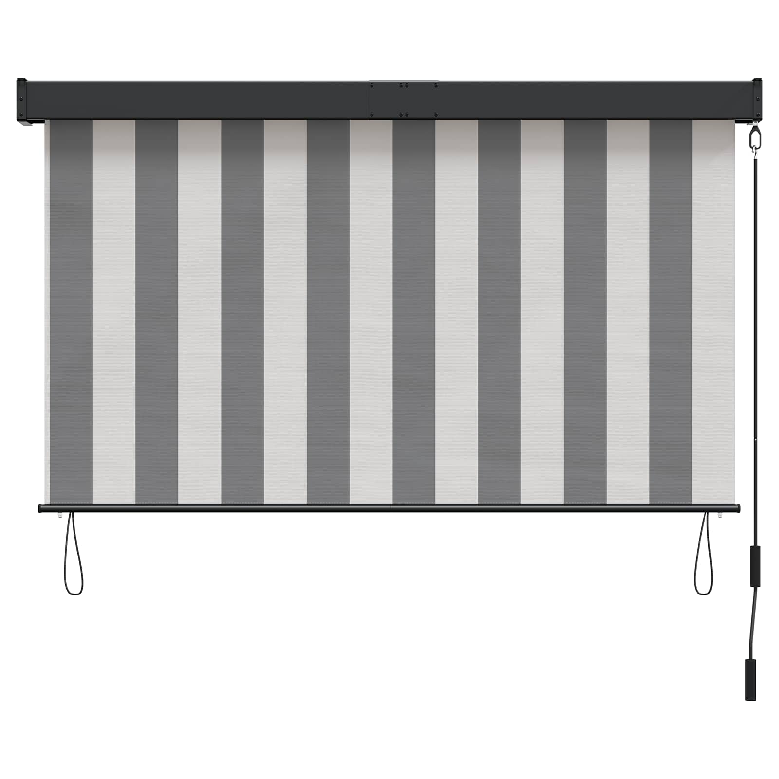 Rolo zavjesa Antracit i bijelo 180 x 250 cm Tkanina i aluminij