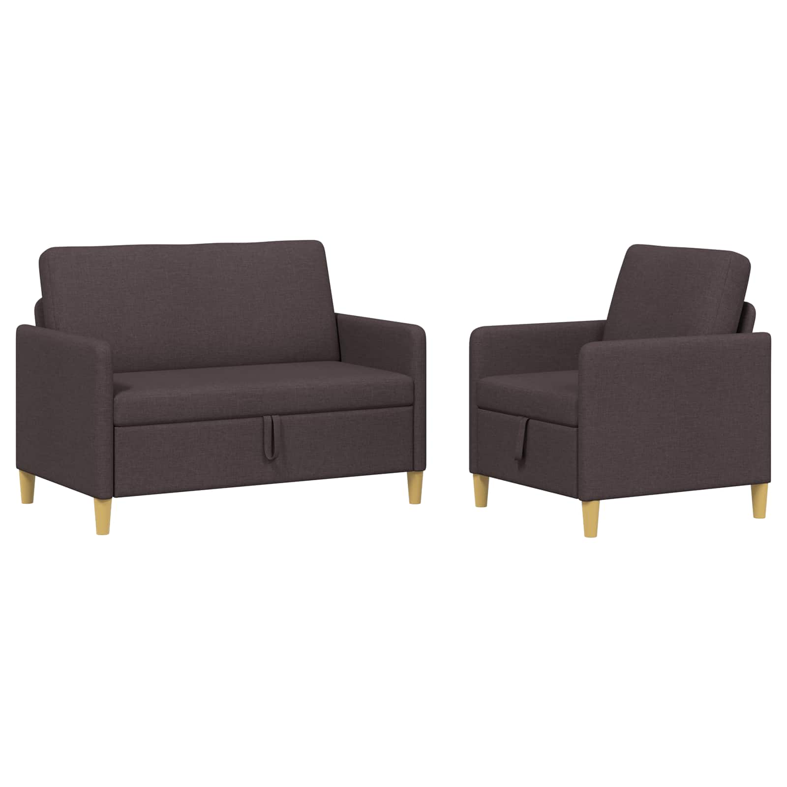 Set sofe s pohranom 2 pcs Tamno smeđa Poliester