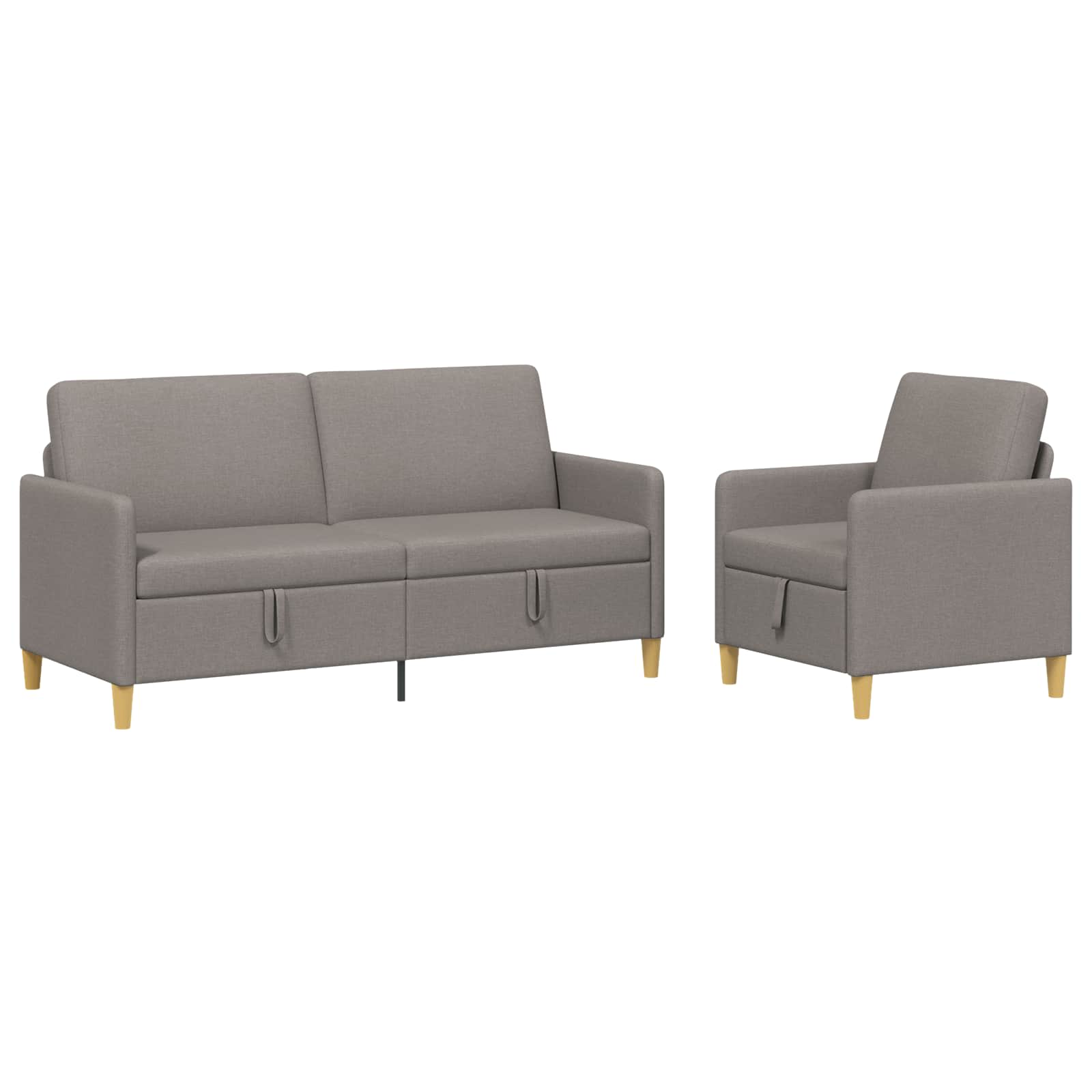 Set sofe s pohranom 2 pcs Sivosmeđa Poliester