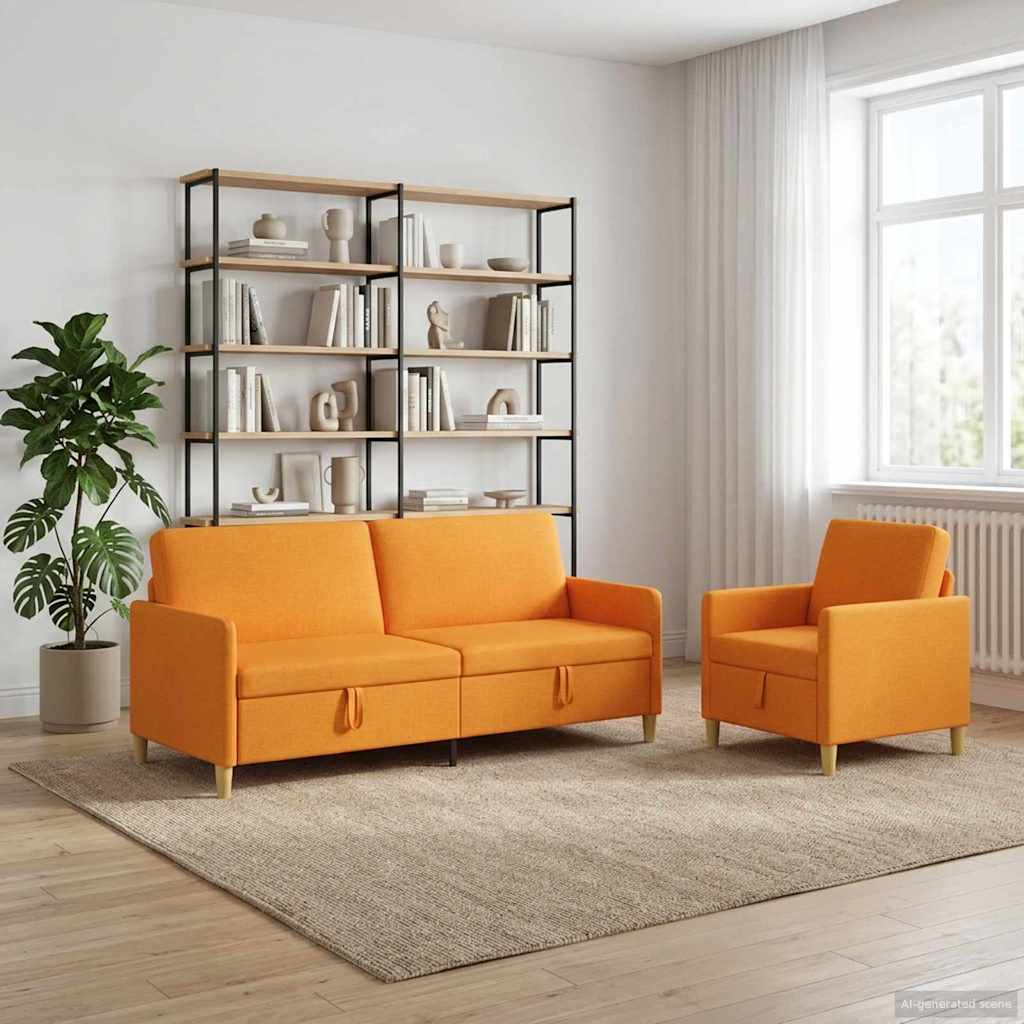 Set sofe s pohranom 2 pcs Tamno žuta Poliester