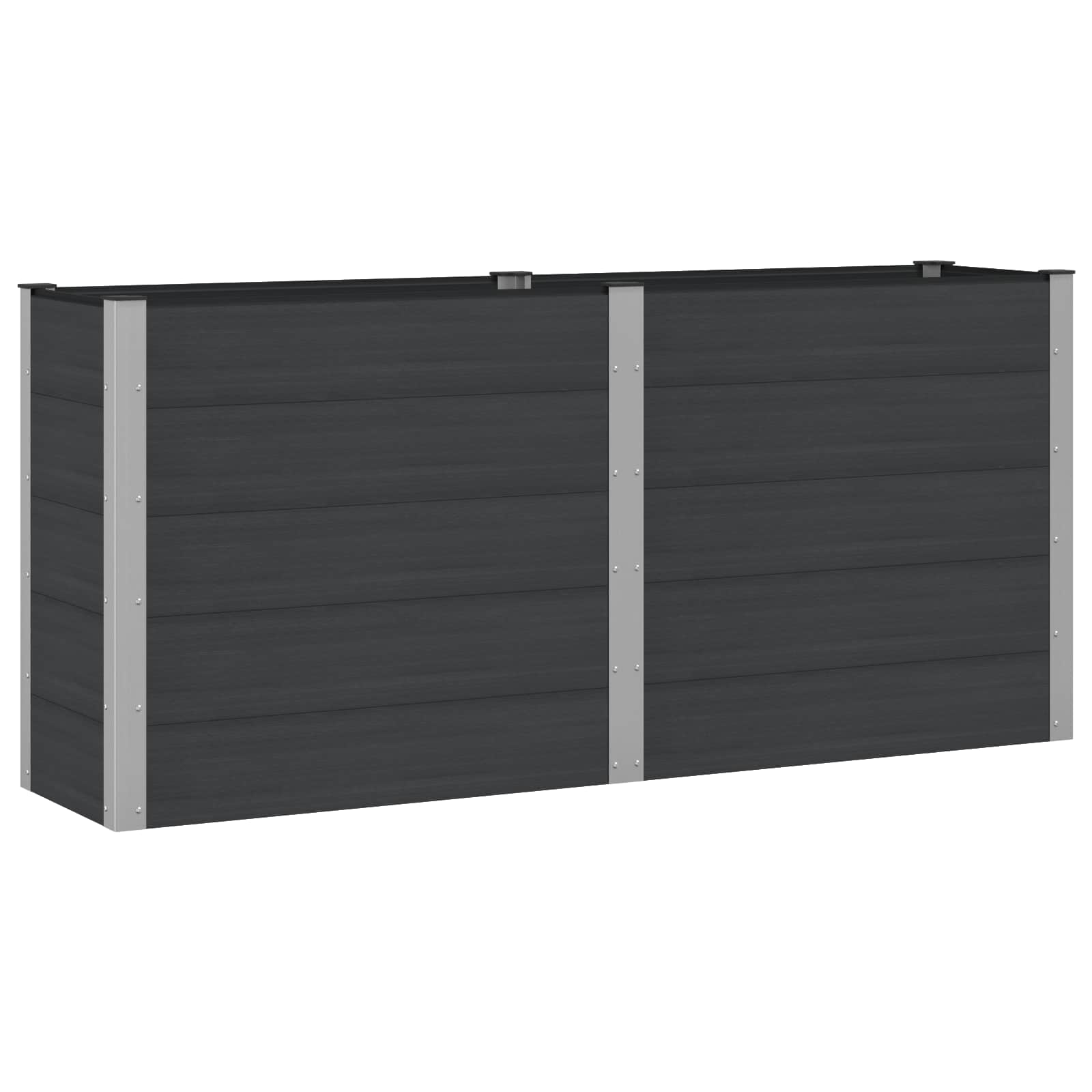 Povišena vrtna gredica Crna 200 x 50 x 91 cm