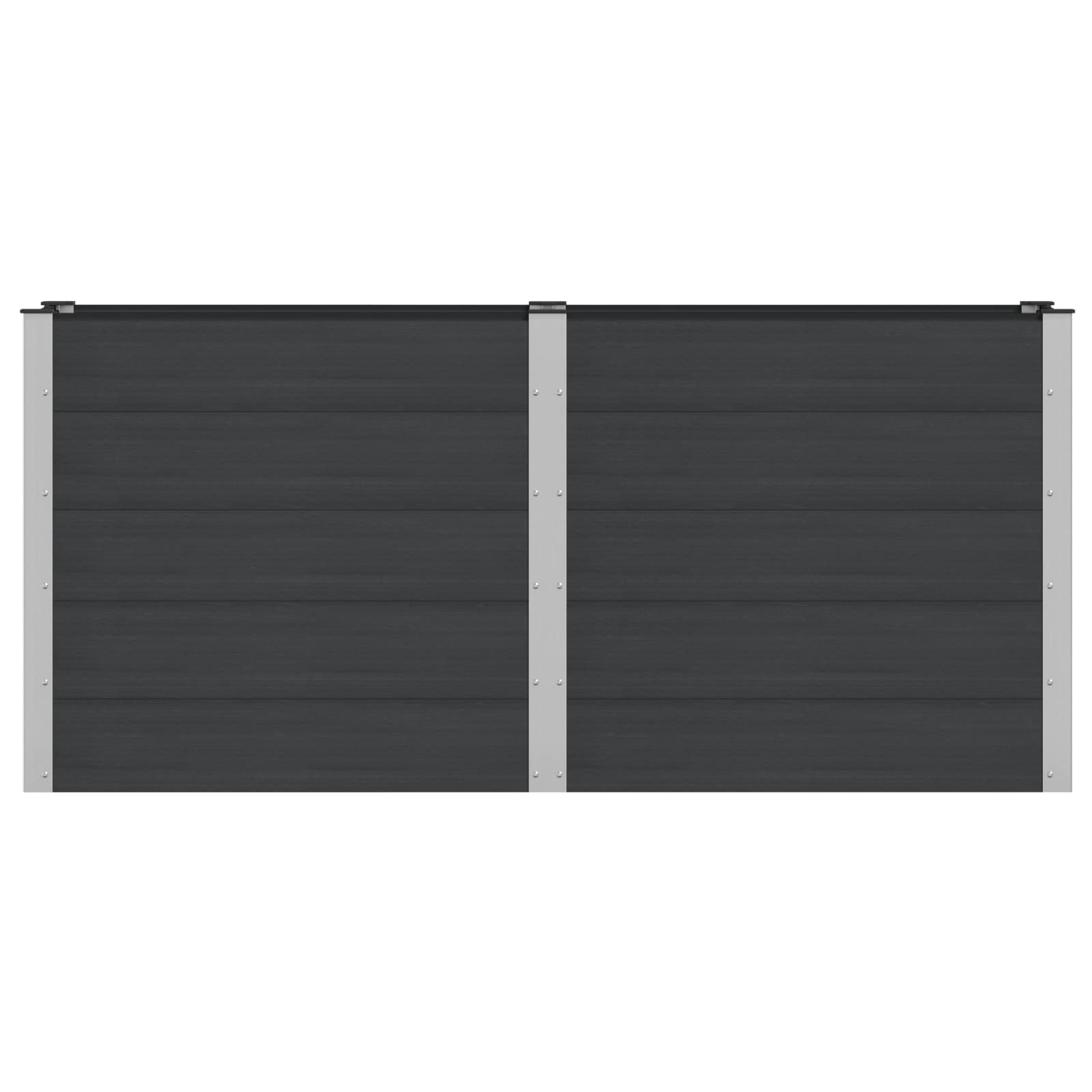 Povišena vrtna gredica Crna 200 x 50 x 91 cm